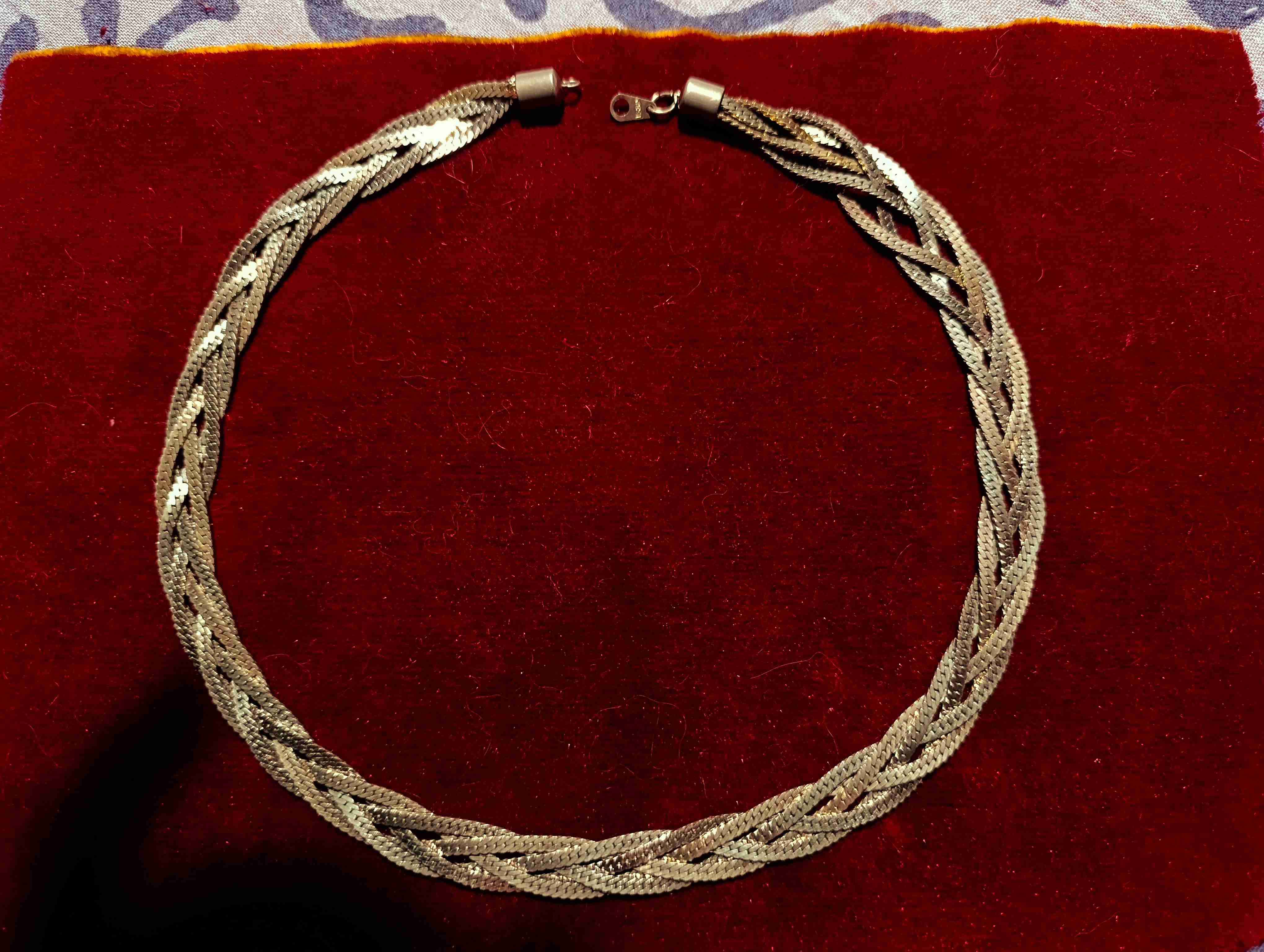 Elegante collar de cadena 3 ebras en tonos plata y - miniatura 2