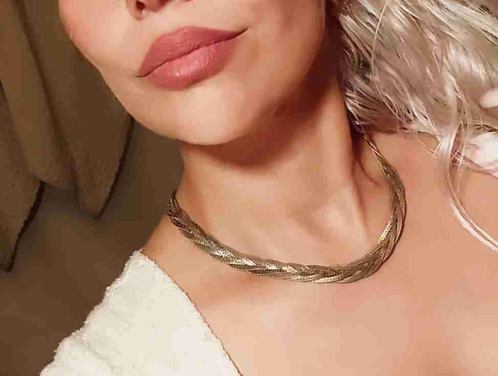 Elegante collar de cadena 3 ebras en tonos plata y - miniatura 4