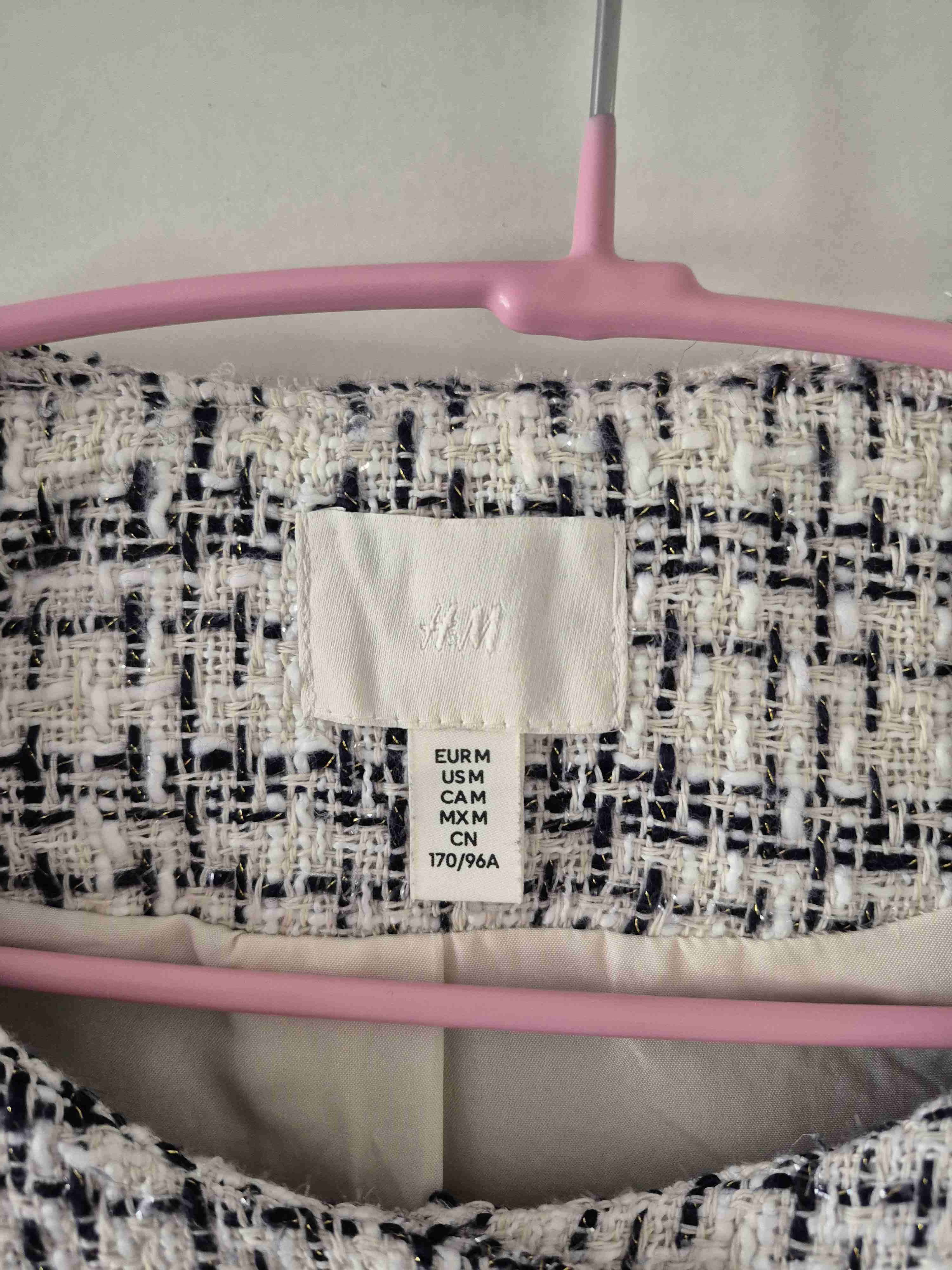 Abrigo tejido blanco y azul marino - miniatura 4