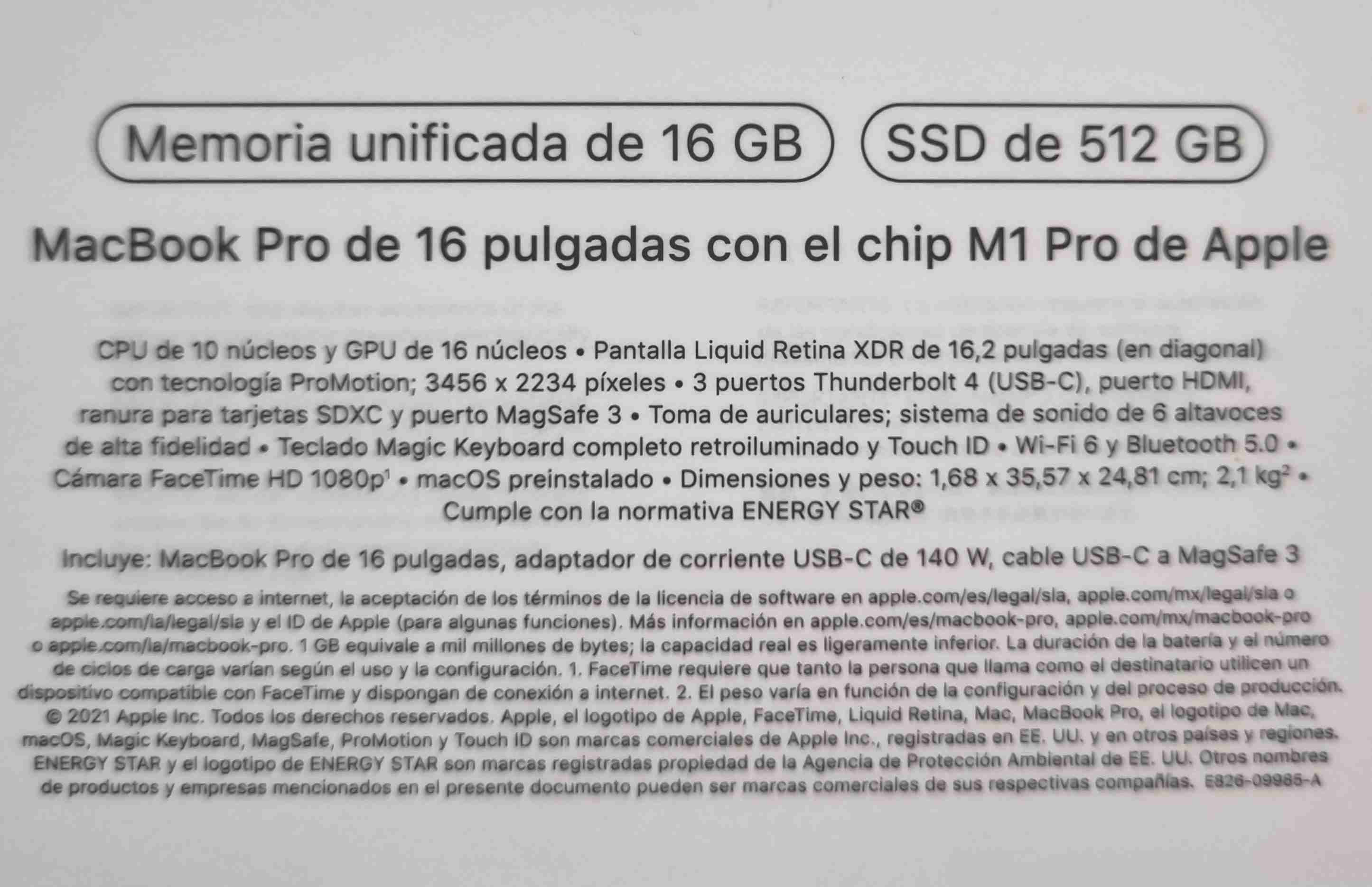 MacBook Pro 16" M1 Pro 16 GB RAM  512 GB SSD - miniatura 6