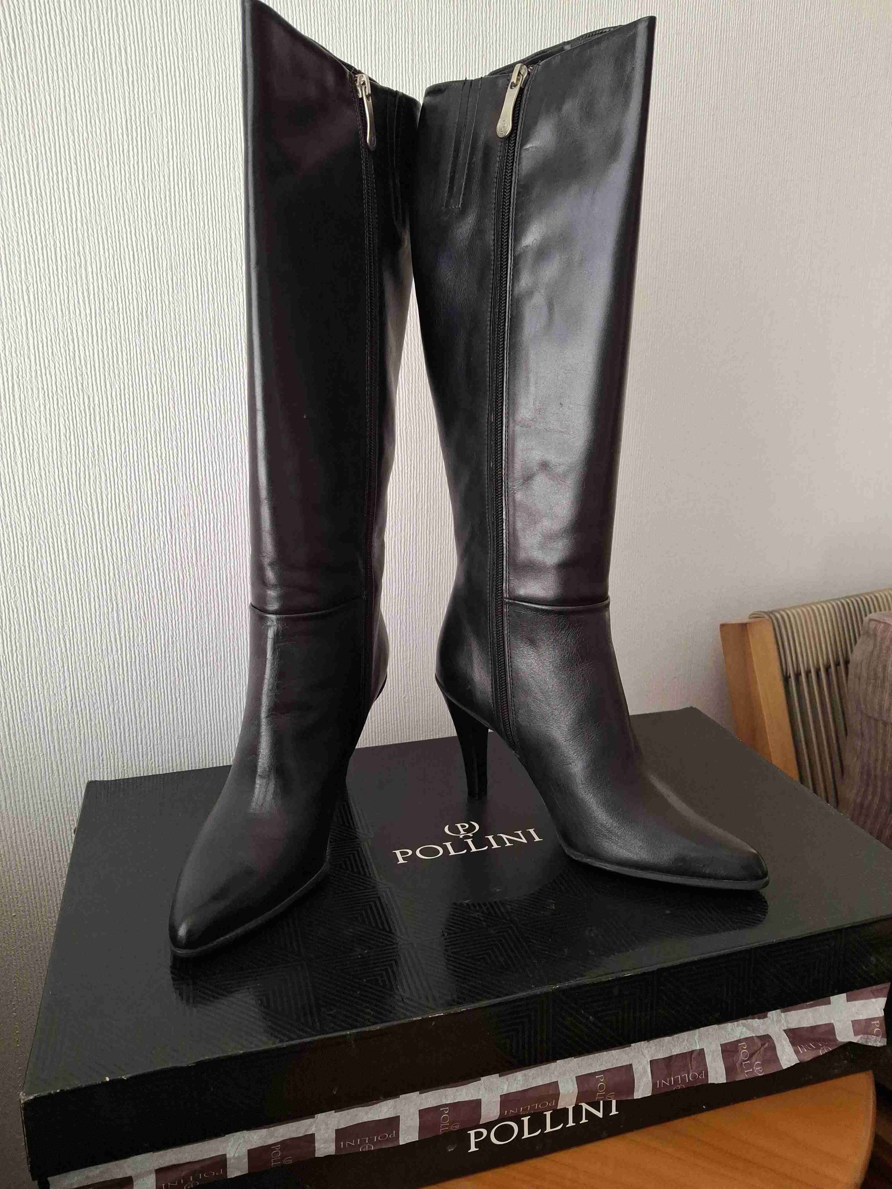 Botas Pollini de cuero negro - miniatura 2