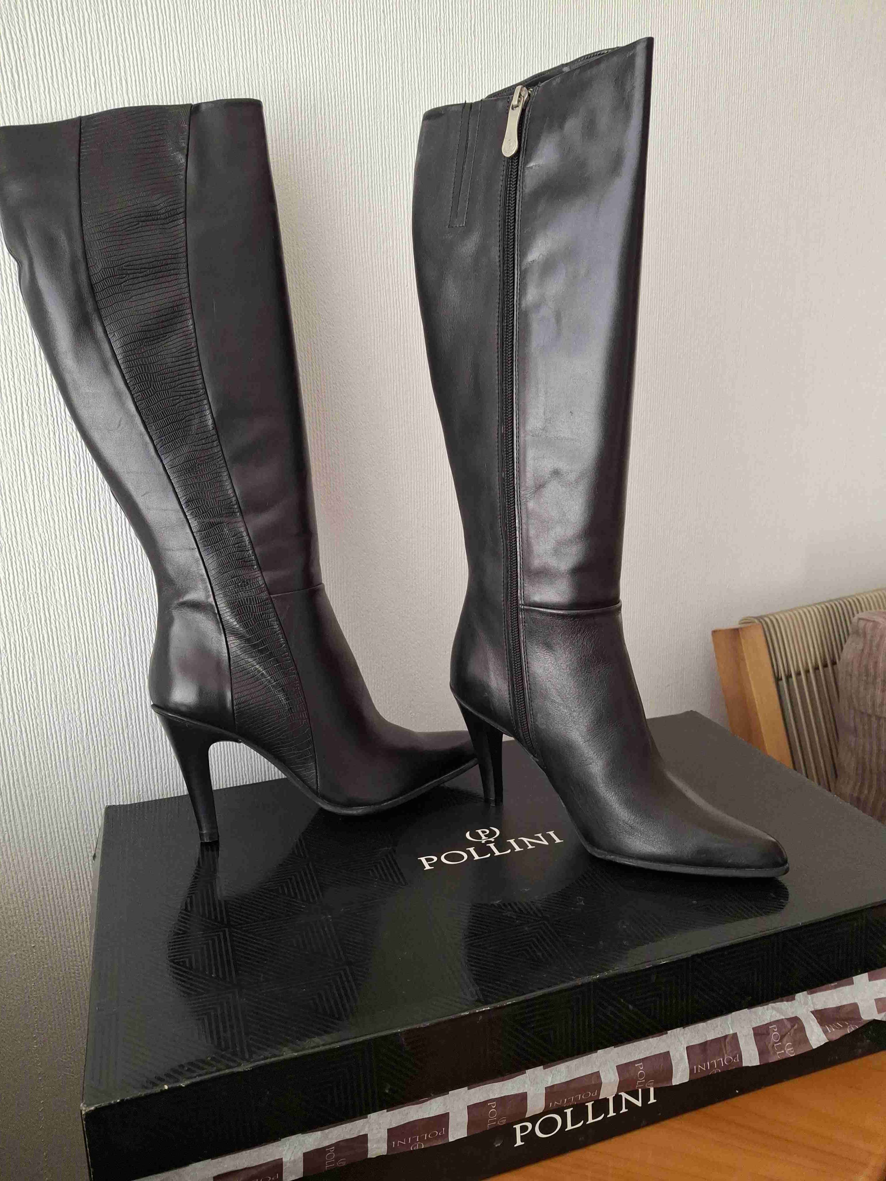 Botas Pollini de cuero negro - miniatura 4