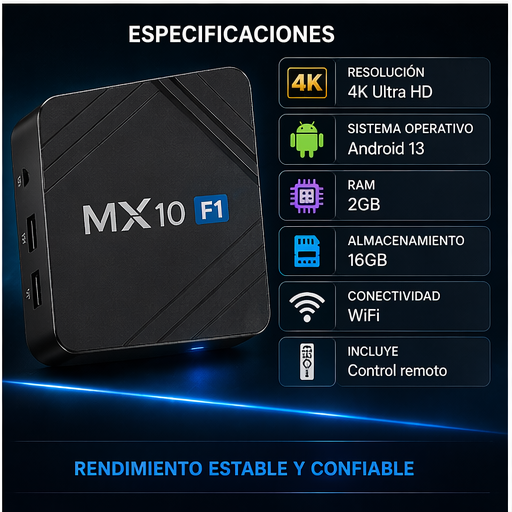 MX10 F1 TV Box 4K Ultra HD Smart Tv - miniatura 5