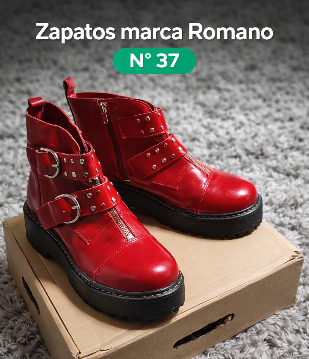 Botines rojos marca Romano