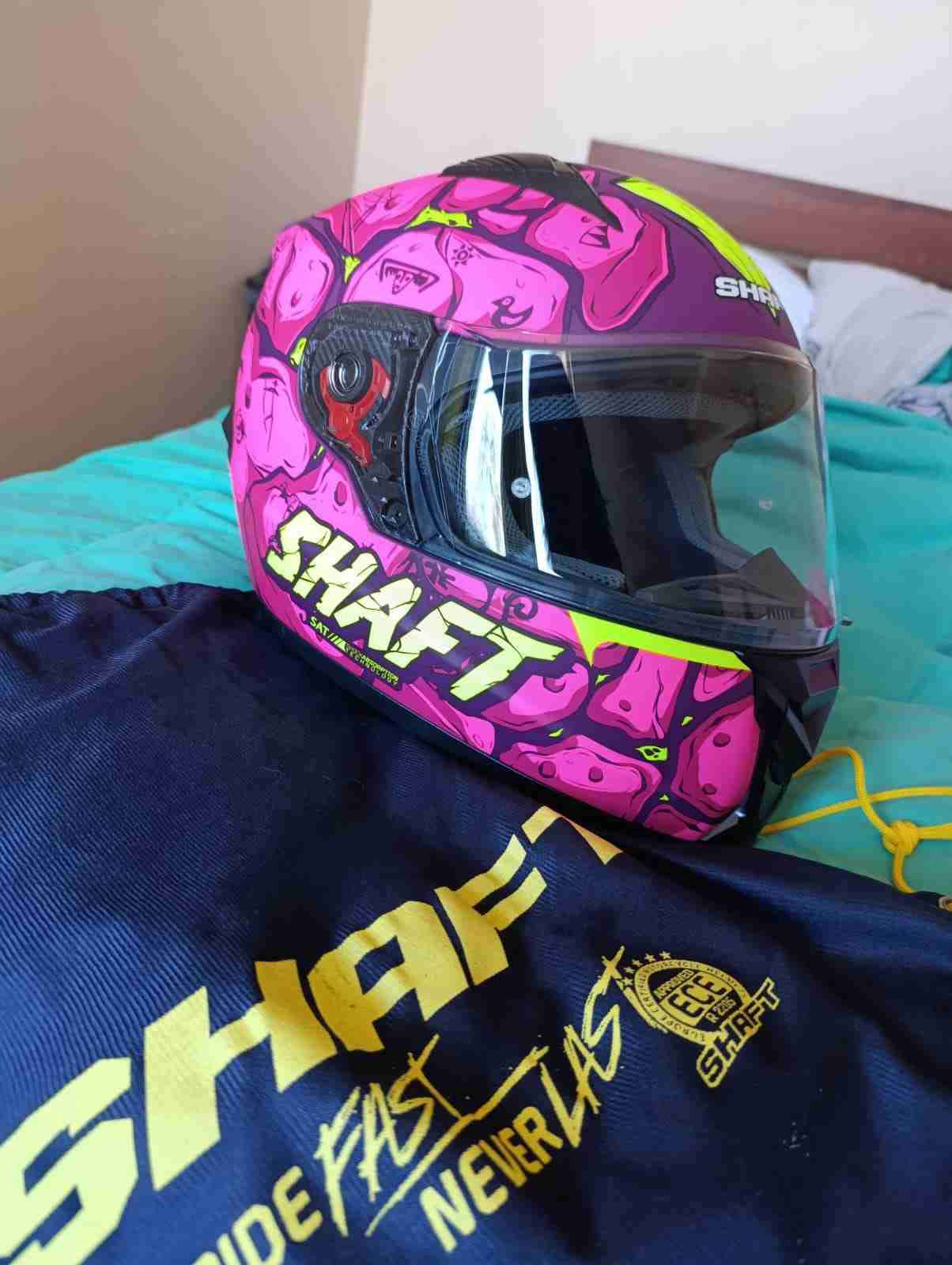Casco de moto Shaft rosa grafiti - miniatura 1
