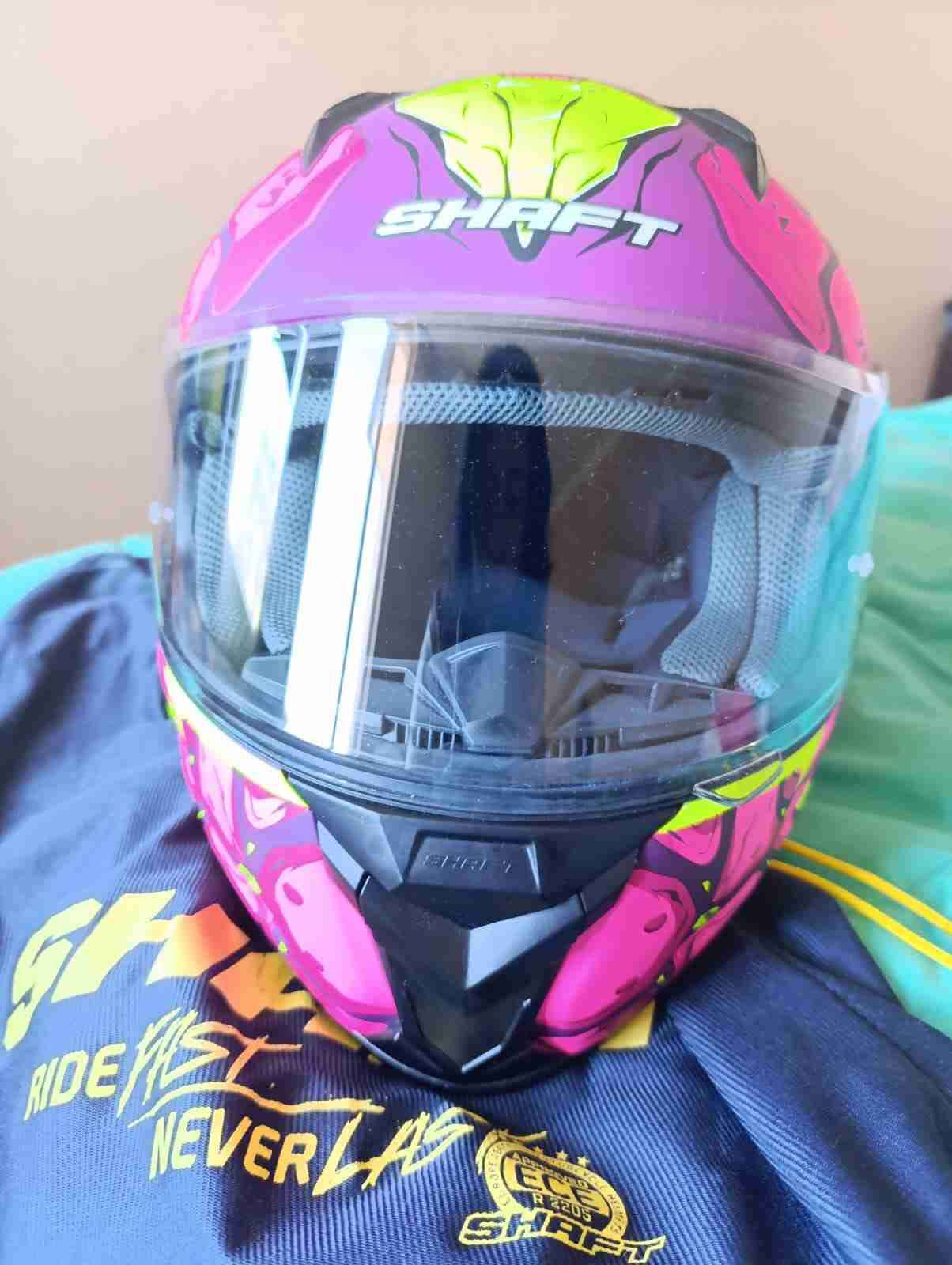 Casco de moto Shaft rosa grafiti - miniatura 3