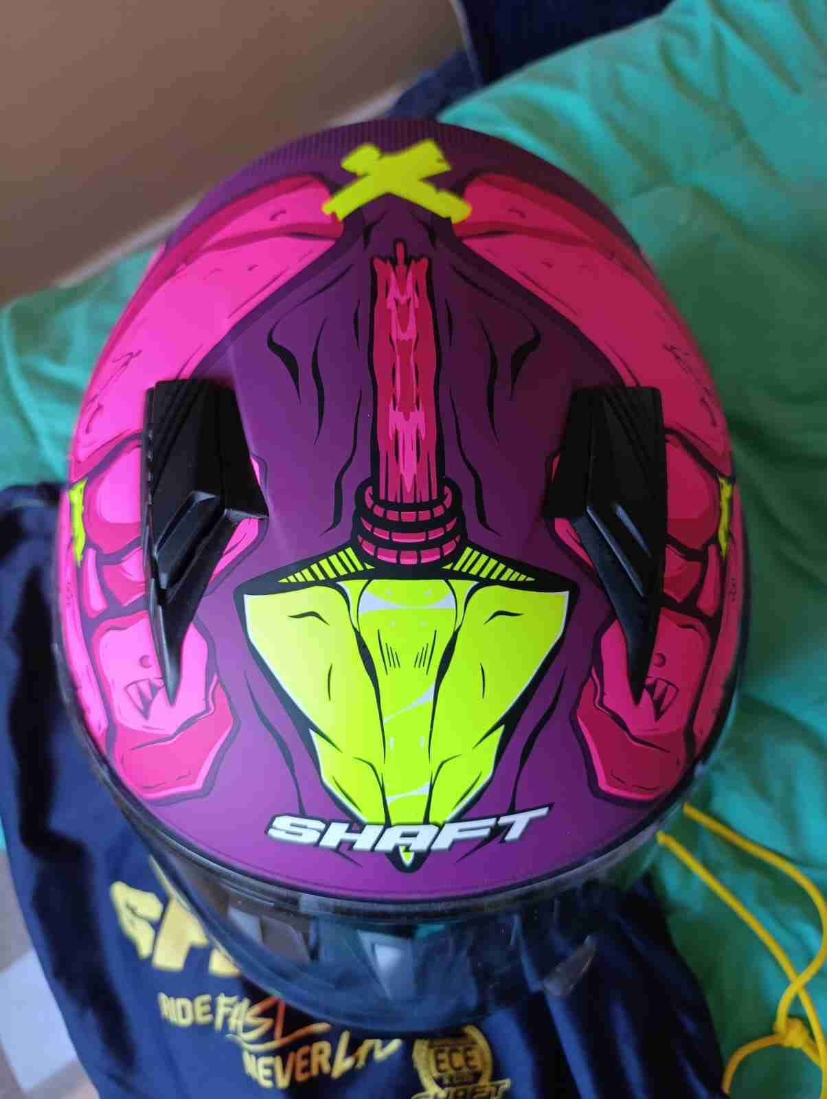 Casco de moto Shaft rosa grafiti - miniatura 5