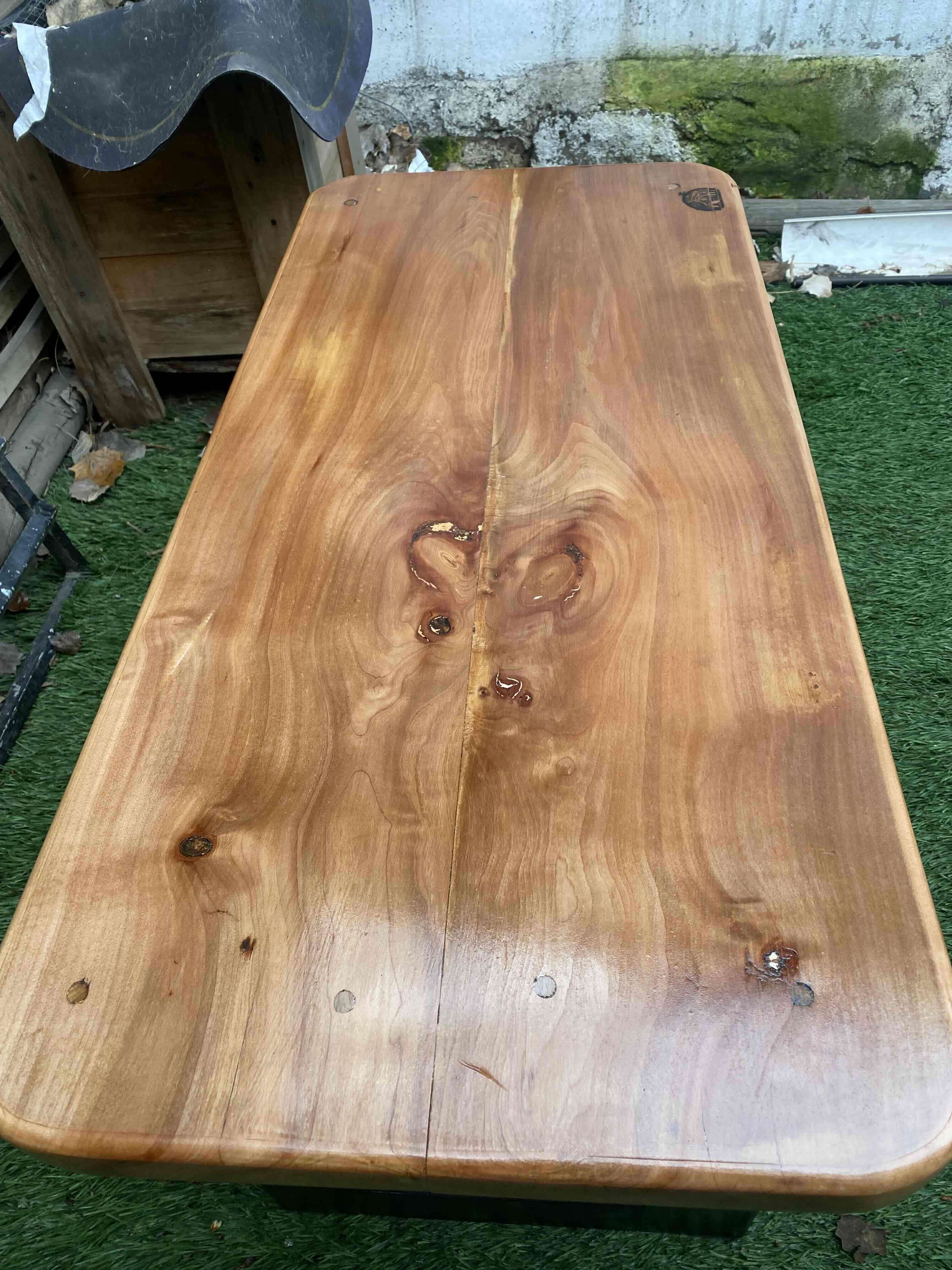 Mesa de madera rústica cubierta roble - miniatura 3