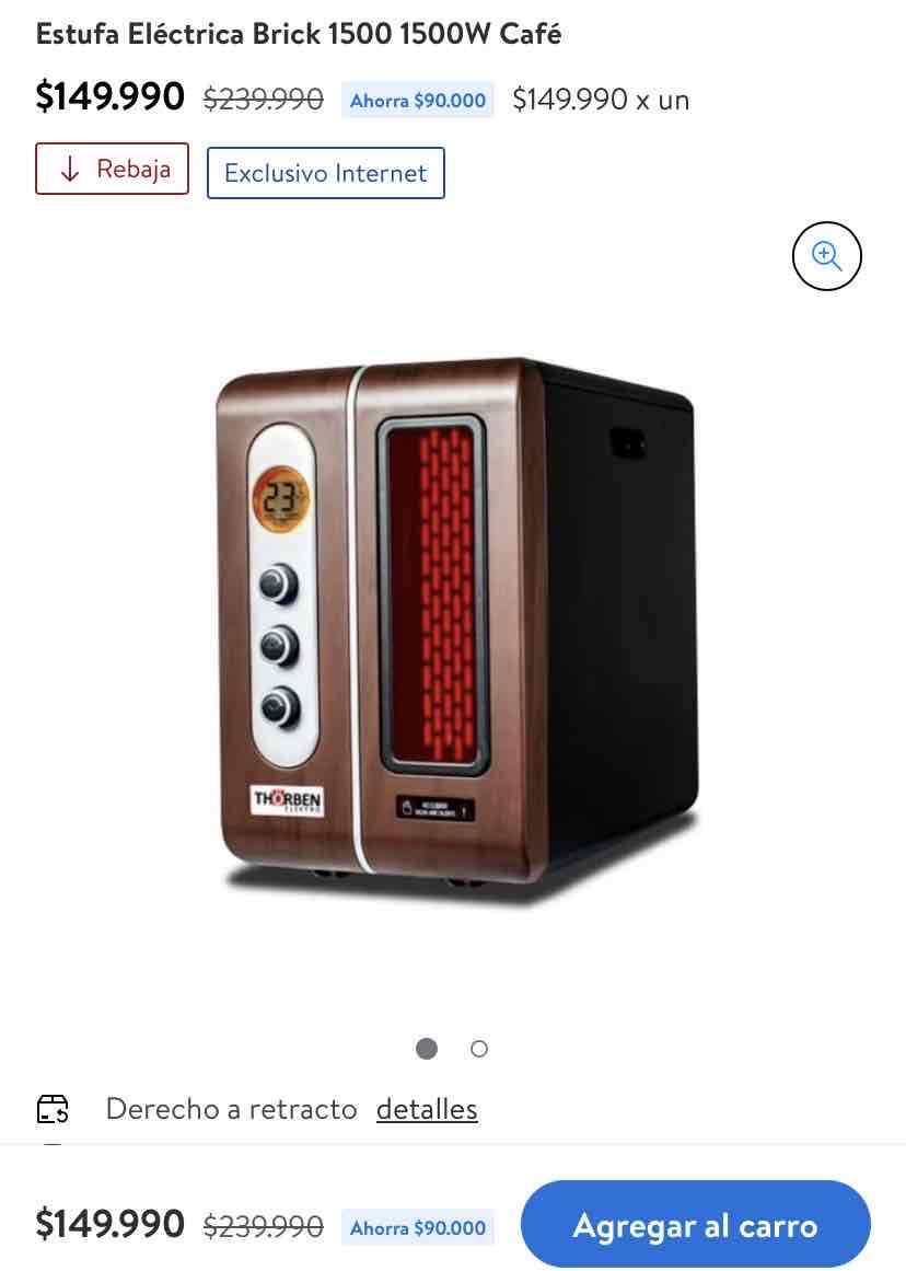 Estufa eléctrica infrarroja Thorben 1500W - miniatura 4