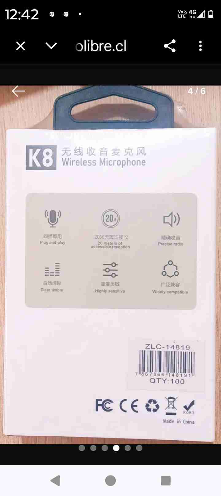 Micrófono inalámbrico Tipo C, K8 - miniatura 3