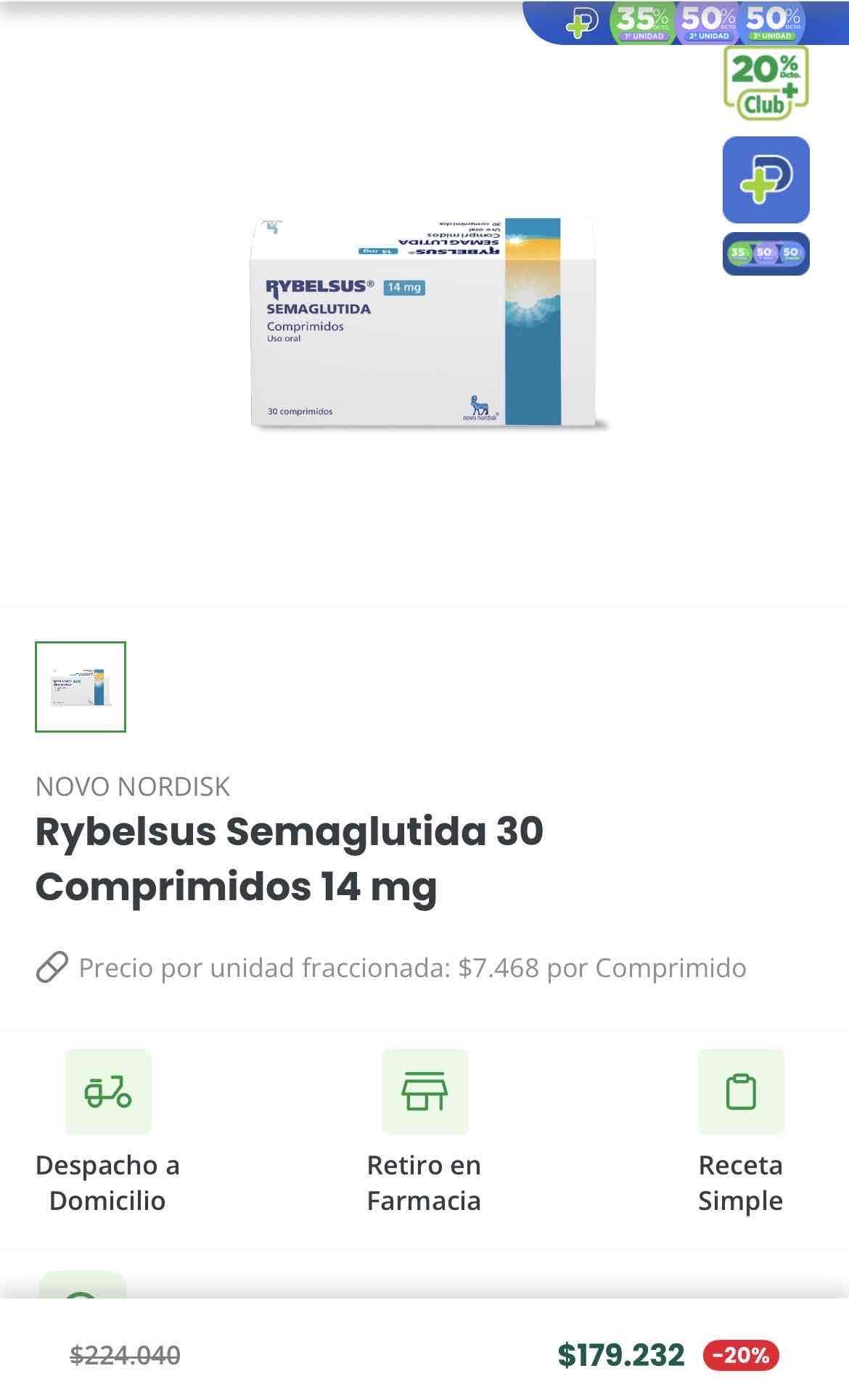 Rybelus Semaglutida 14 mg 30 comprimidos - miniatura 1