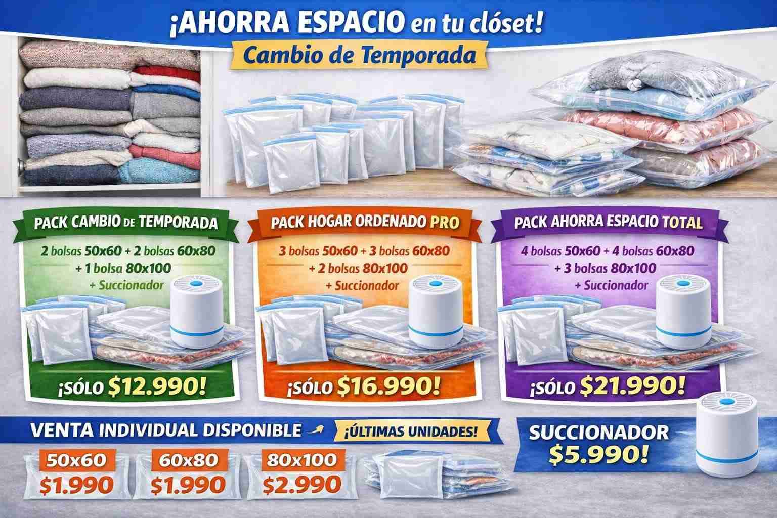 Pack de bolsas al vacío