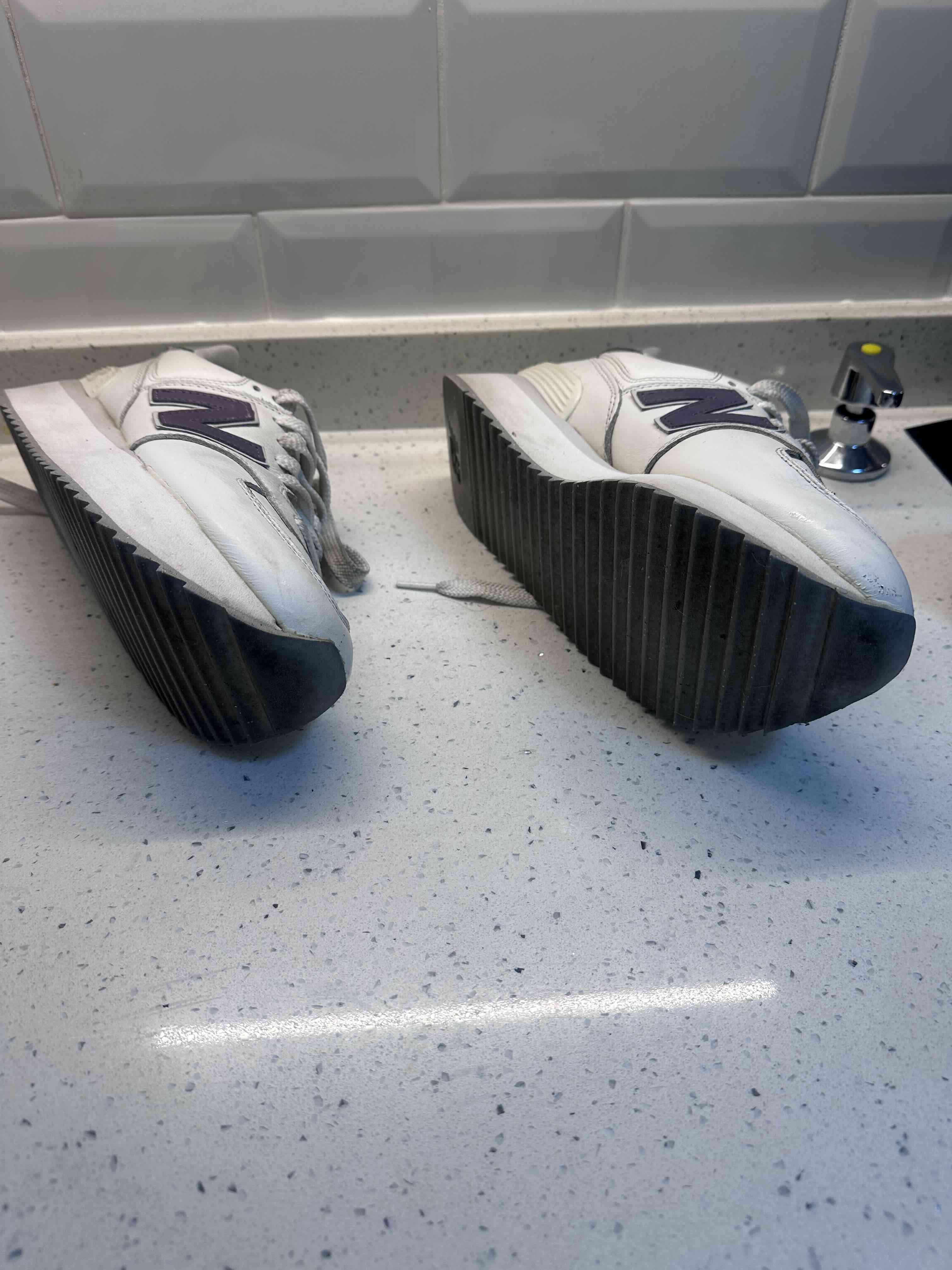 Zapatillas blancas cuero New Balance 574 - miniatura 5