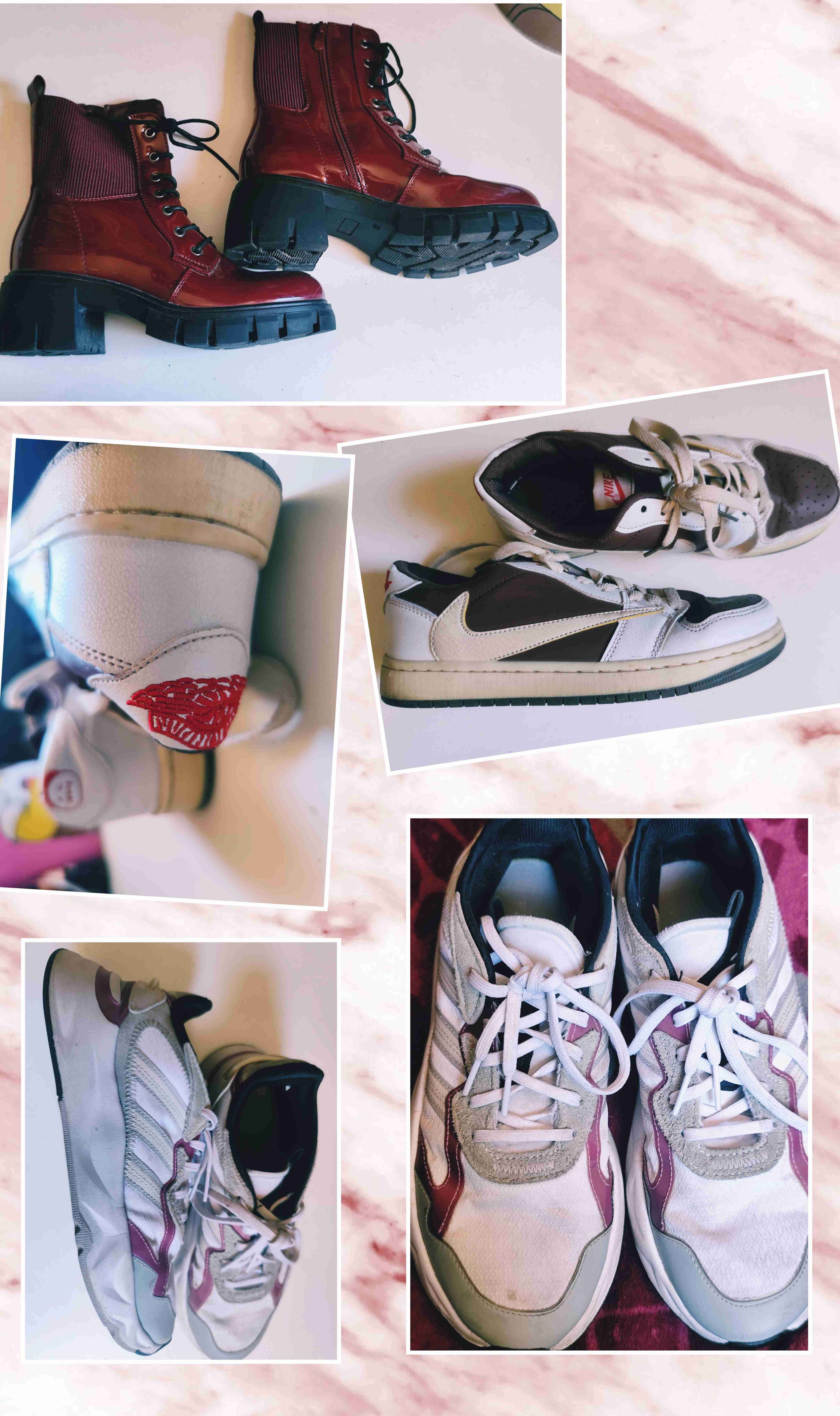 Botines de cuero burdeos