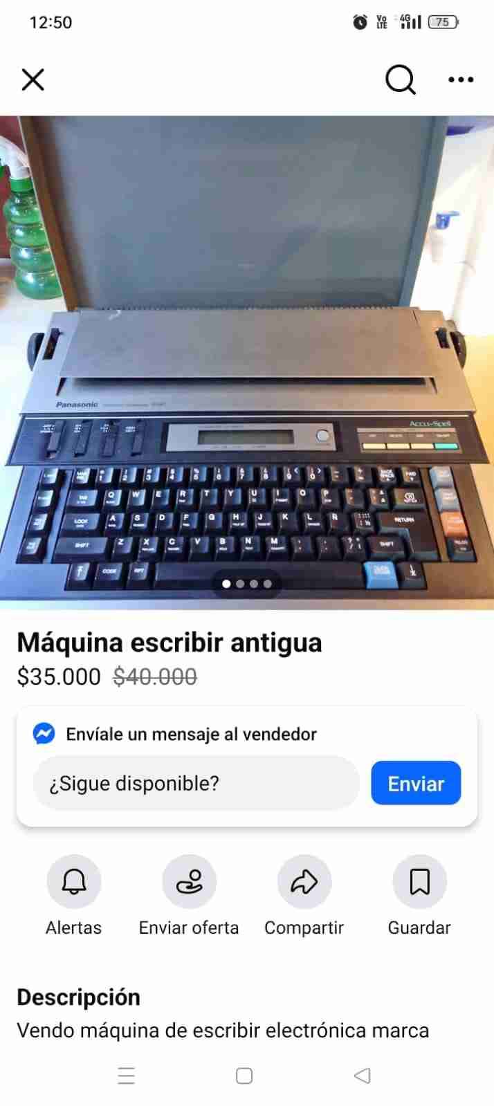 Máquina de escribir Panasonic antigua - miniatura 1