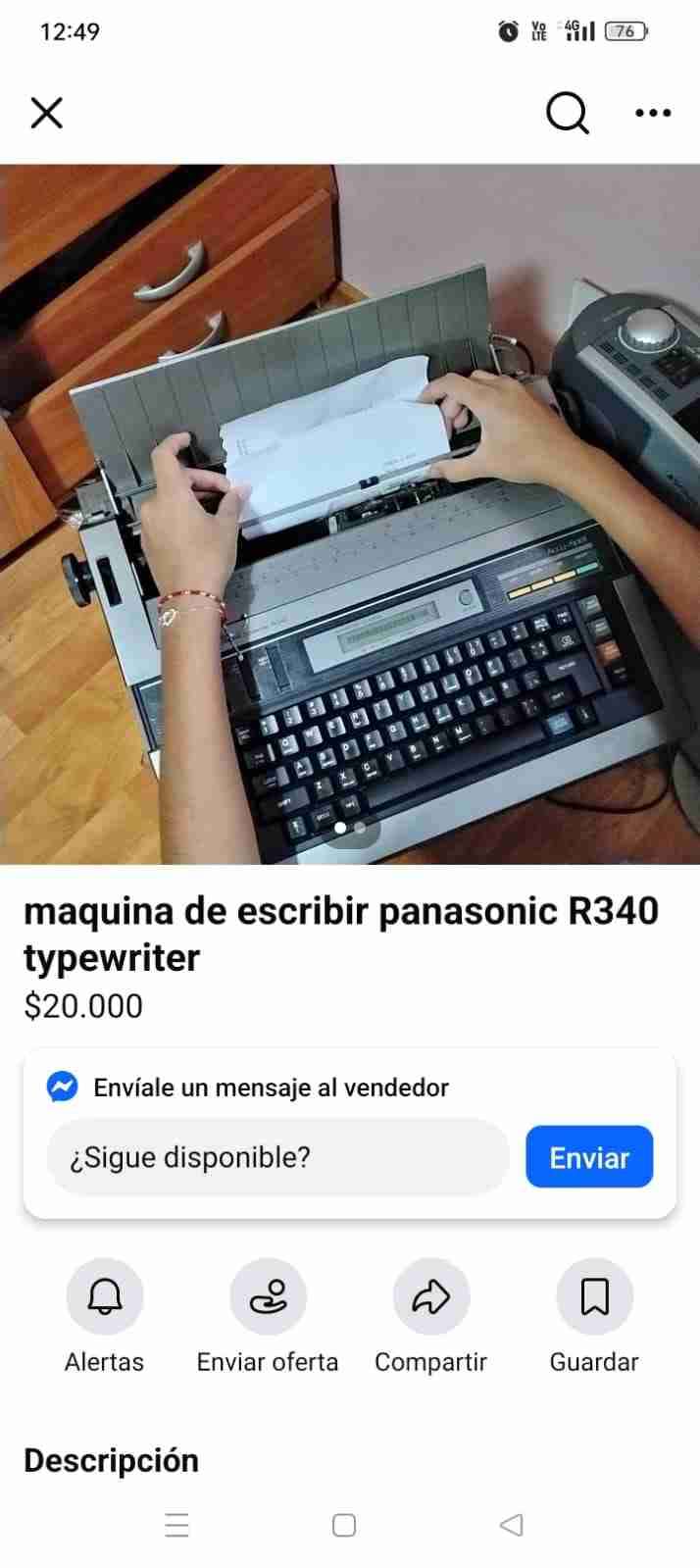 Máquina de escribir Panasonic antigua - miniatura 2