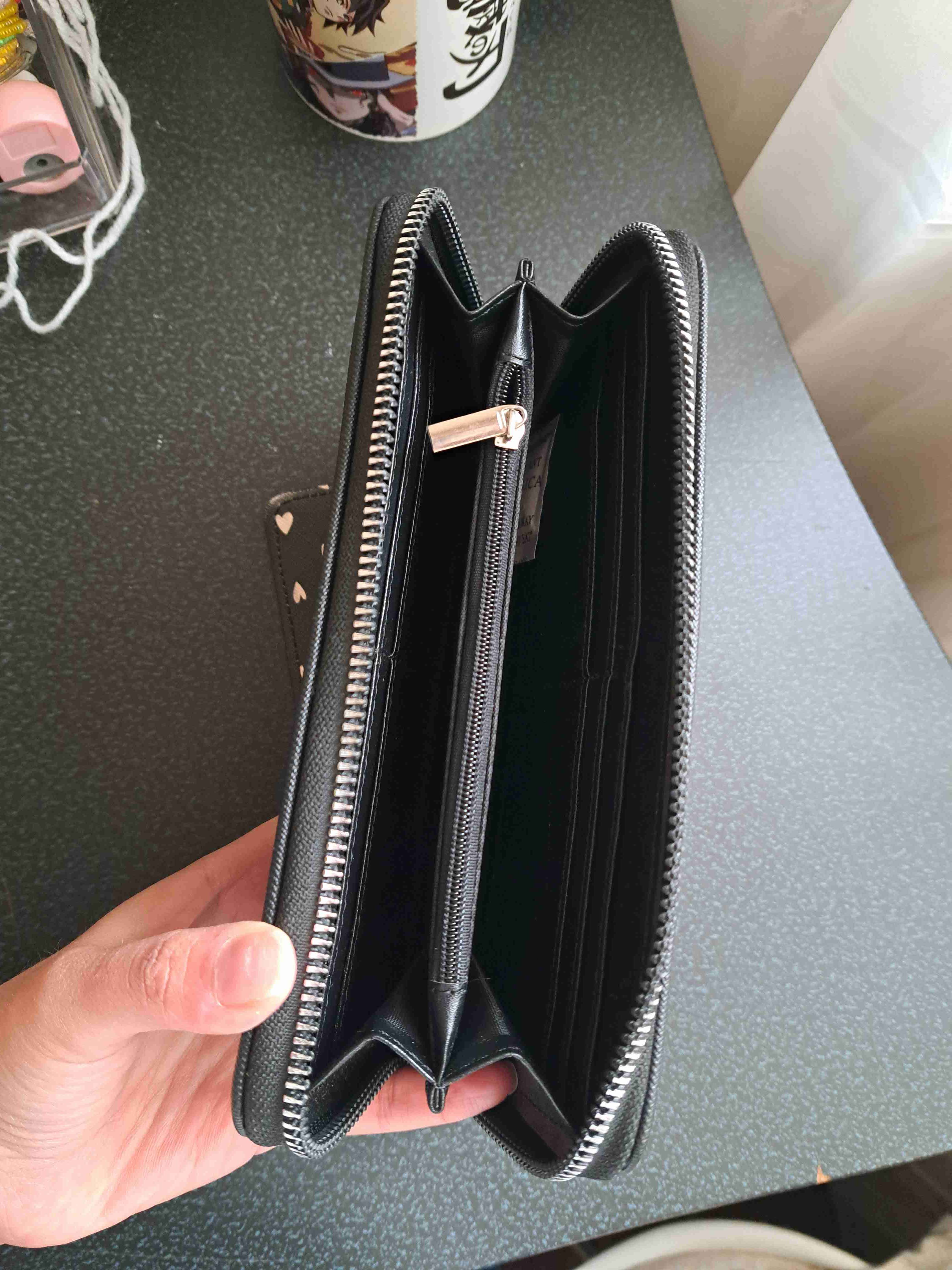 Billetera negra con cremallera + monedero - miniatura 3