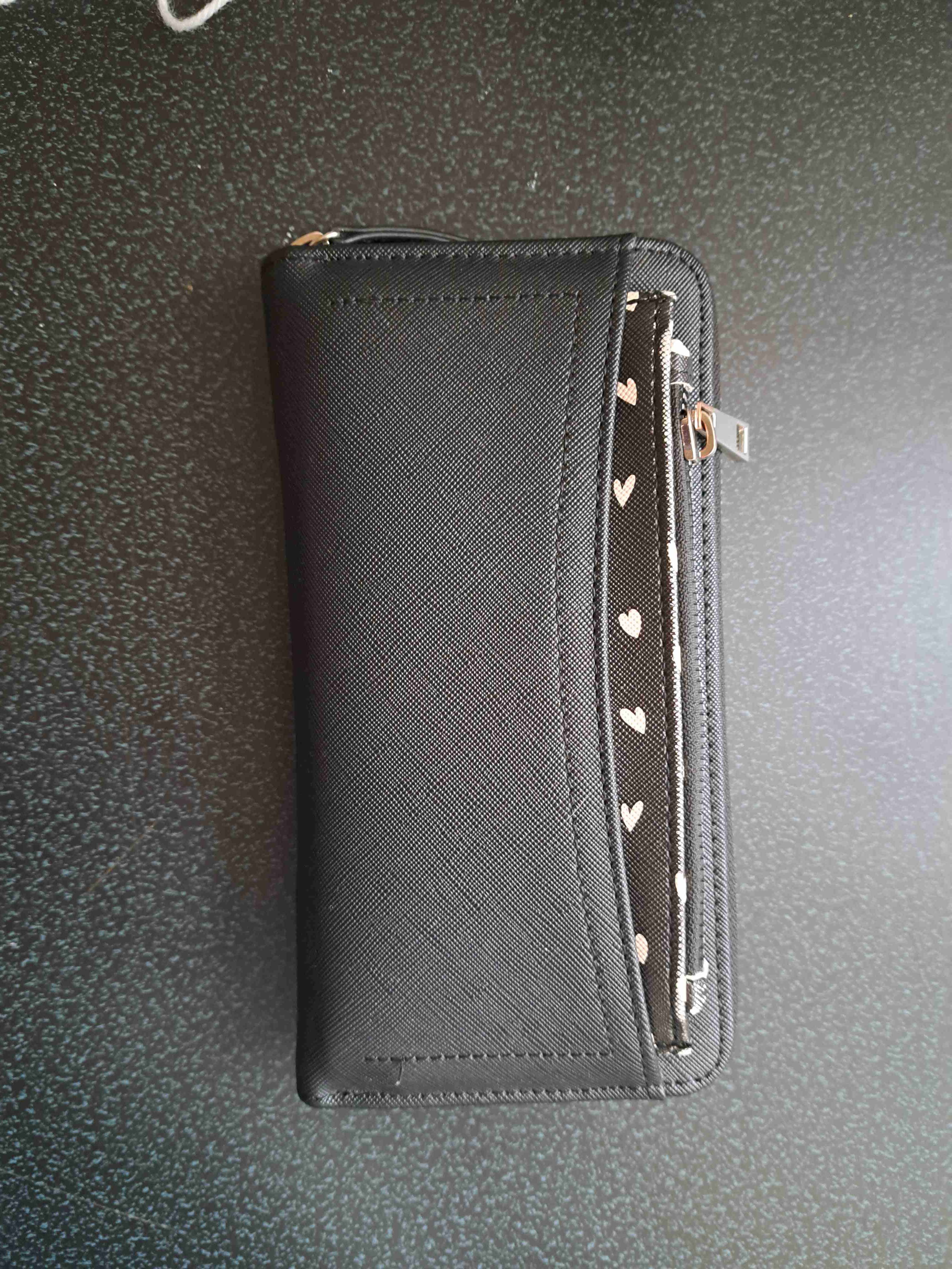 Billetera negra con cremallera + monedero - miniatura 4