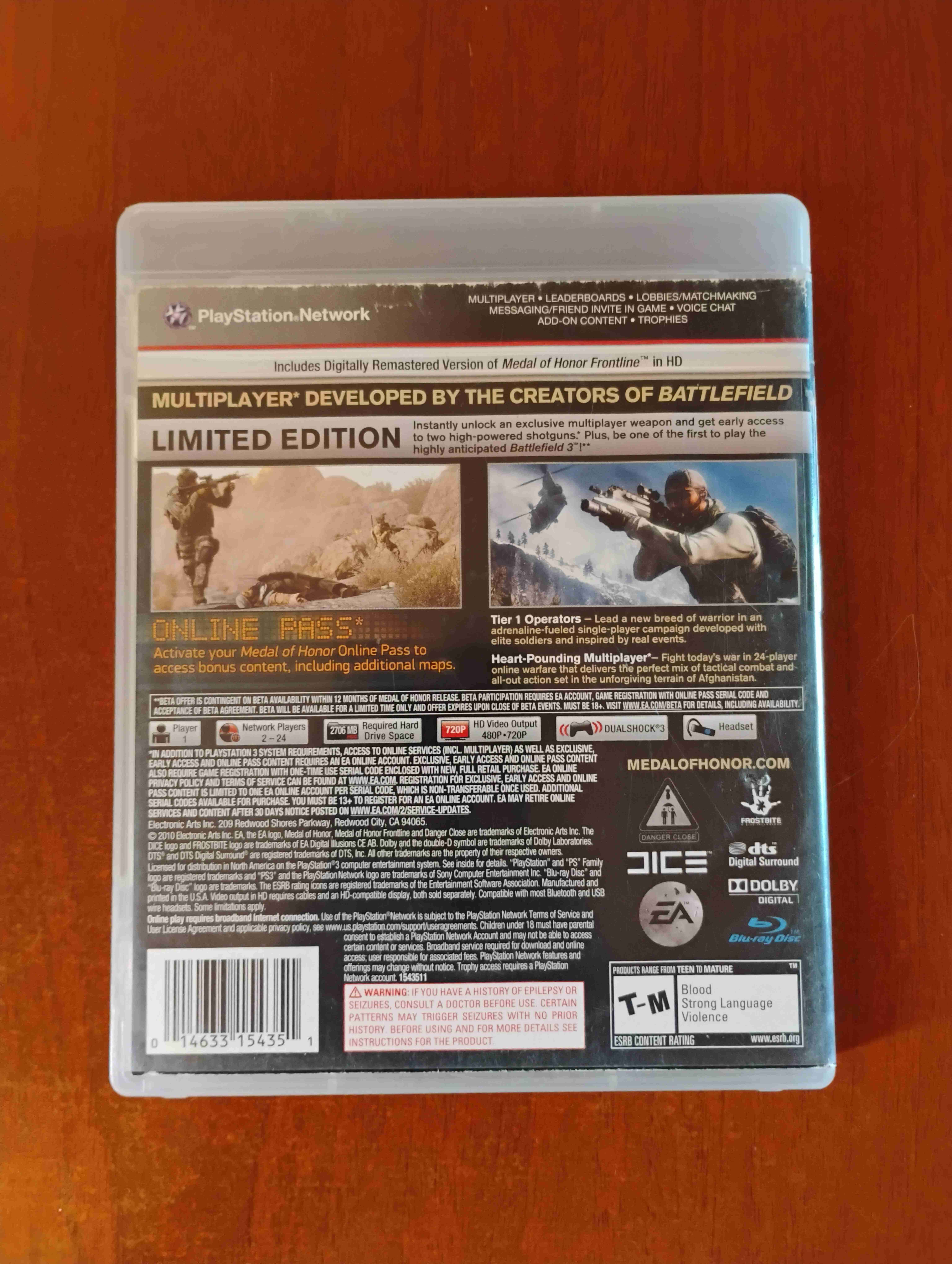 Medal of Honor PS3 Edición Limitada - miniatura 2