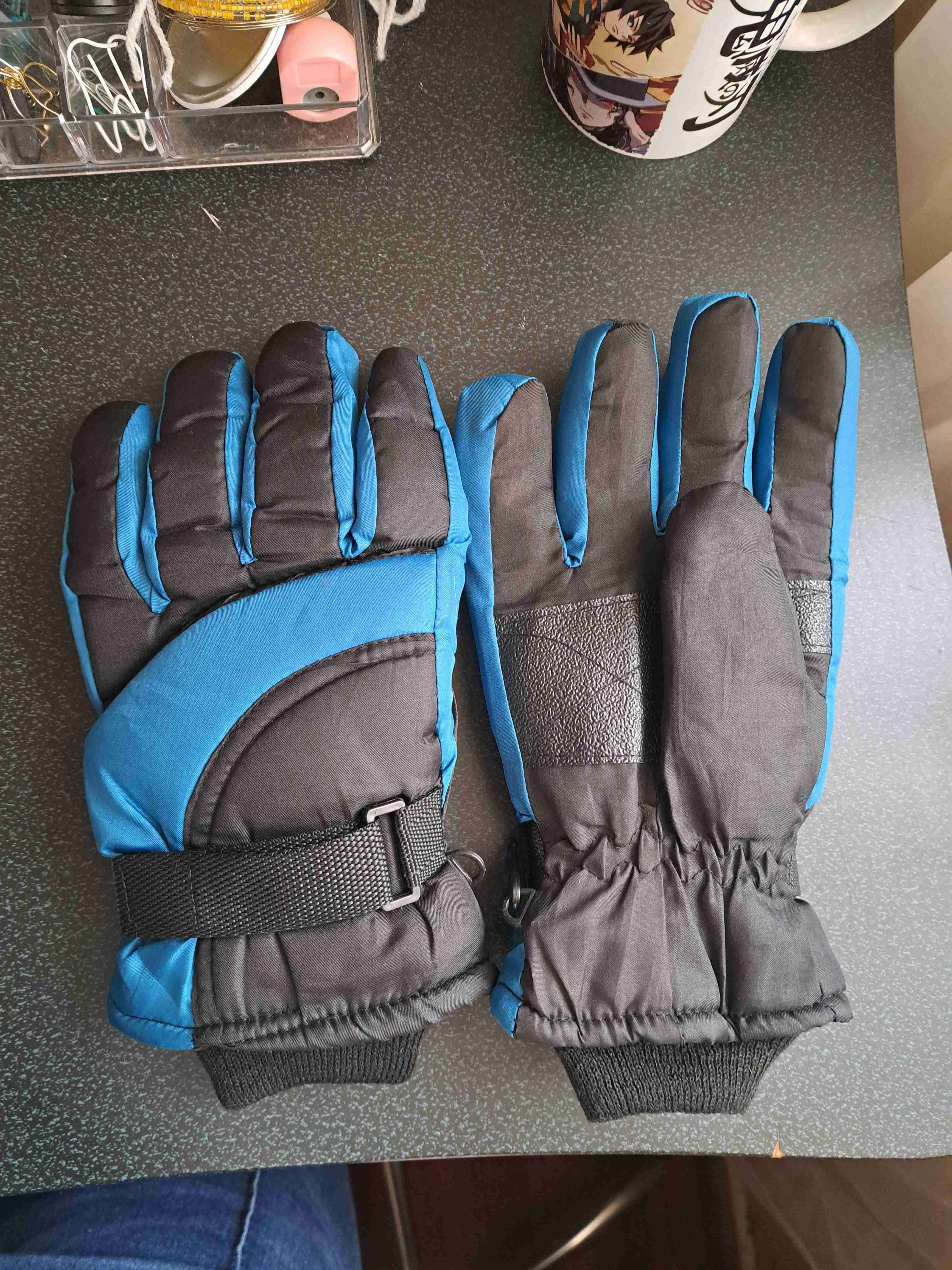 Guantes para esquiar azul y negro - miniatura 1