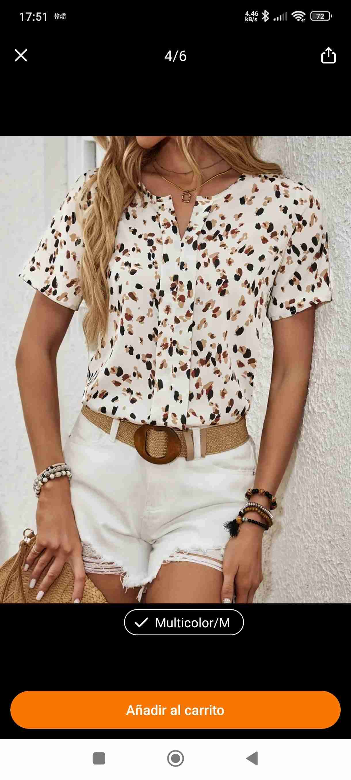 Blusa estampada multicolor - miniatura 1