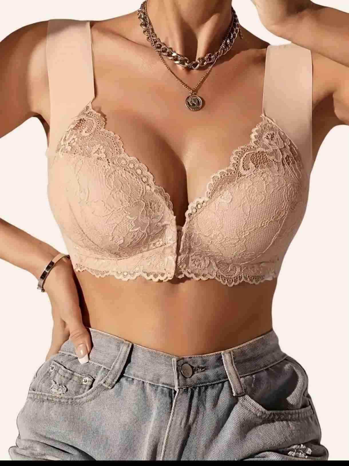 Bralette de encaje color beige - miniatura 1