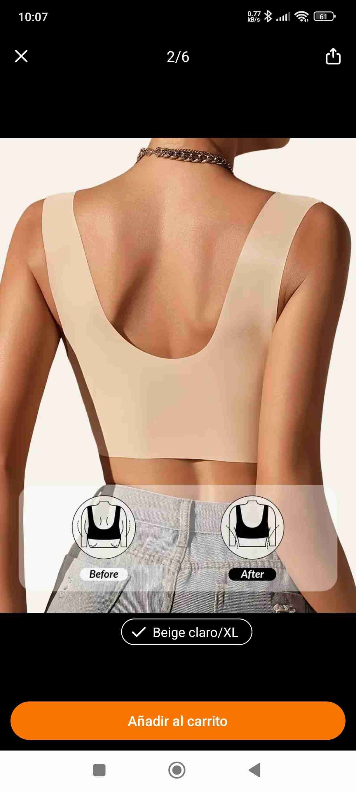 Bralette de encaje color beige - miniatura 2