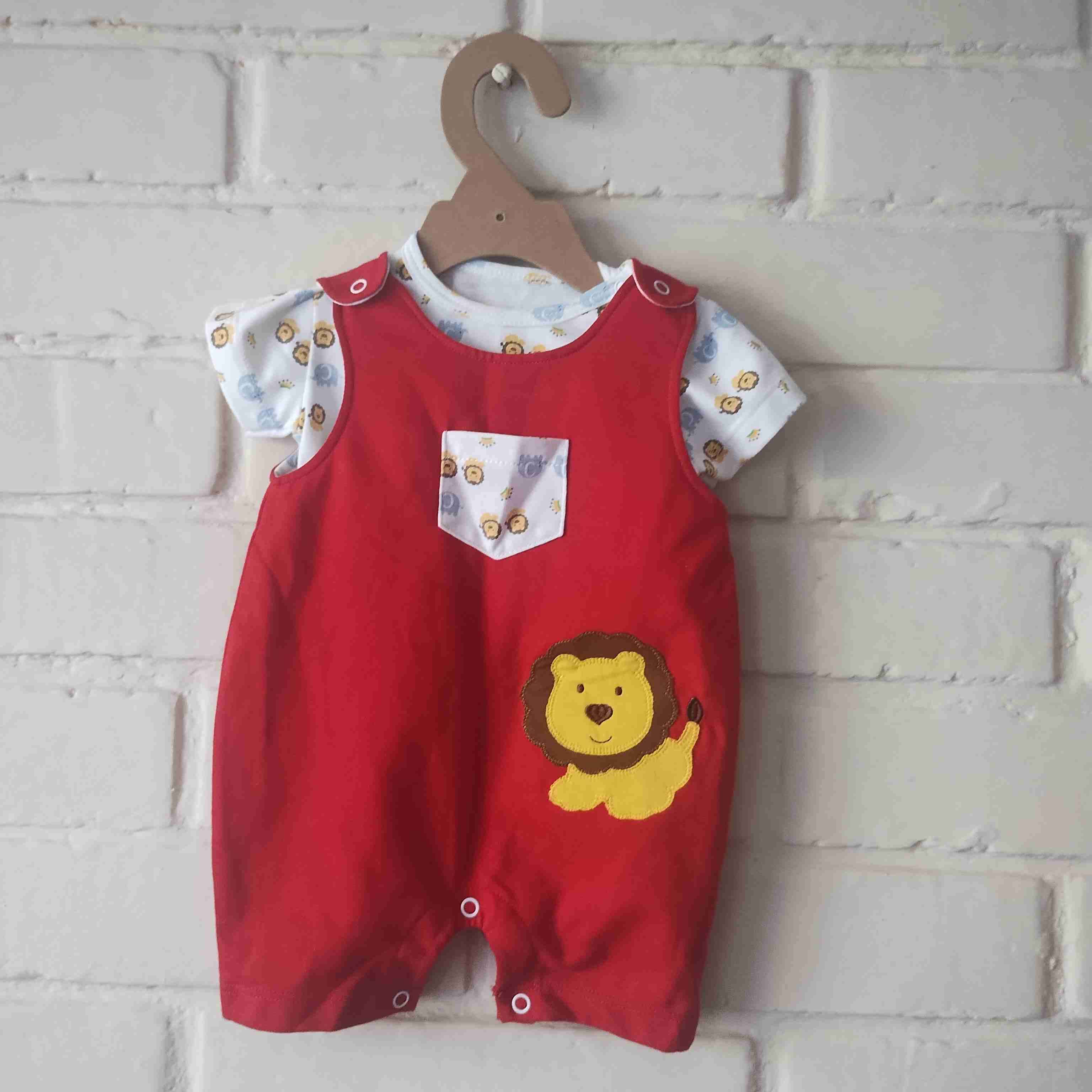 Enterito bebé rojo con león - miniatura 1