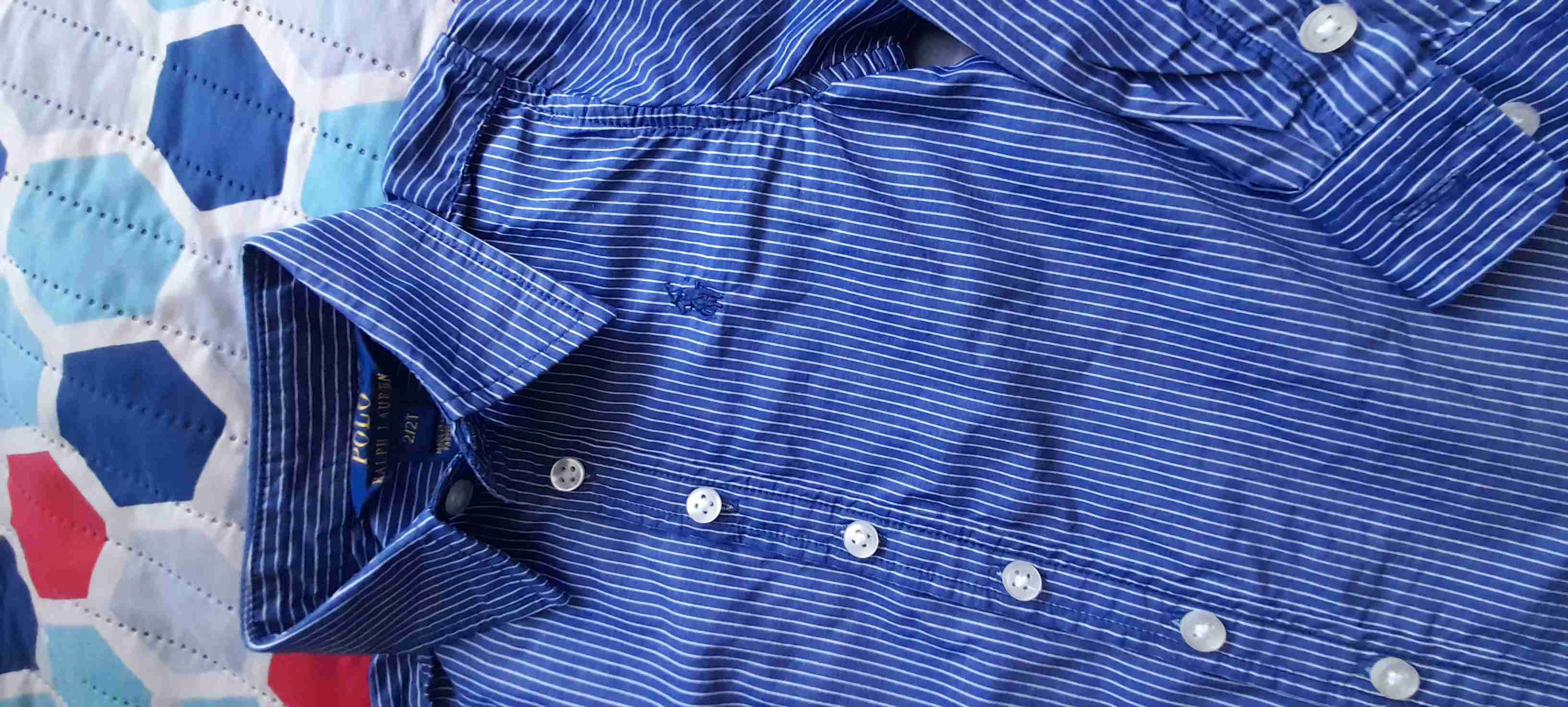 Camisa a rayas azul niño - miniatura 2
