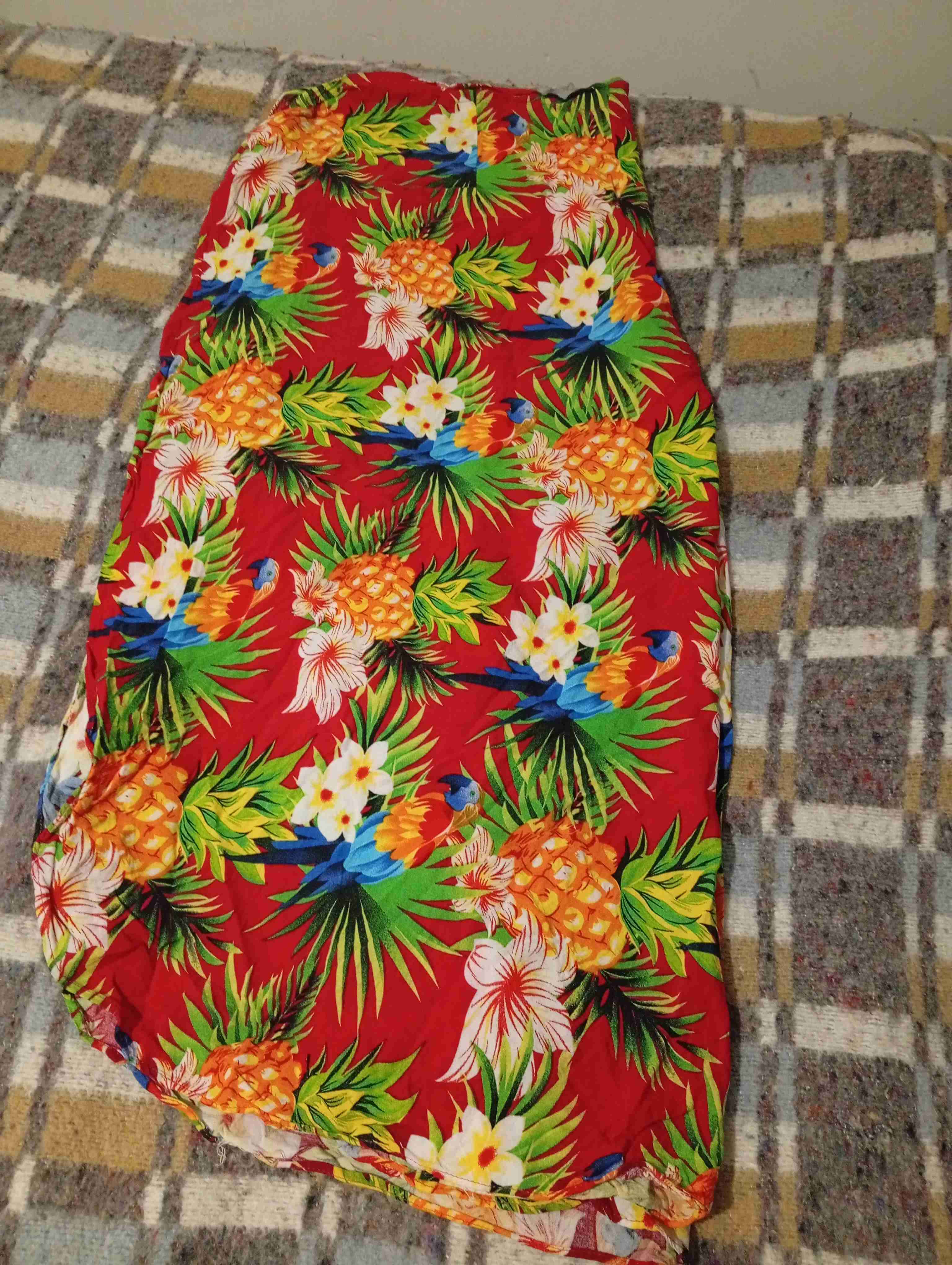 Blusa tropical floral roja conjunto,falda pantalón - miniatura 4