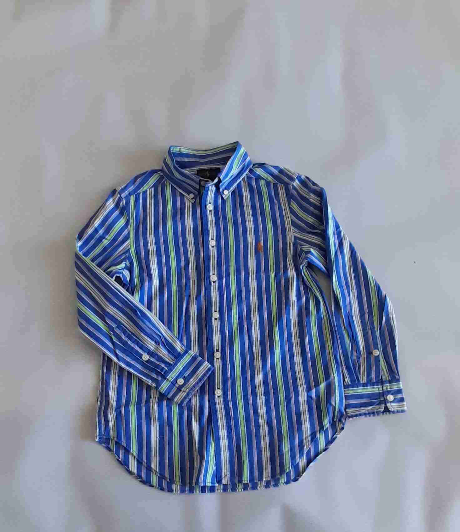 Camisa rayada azul y verde - miniatura 1