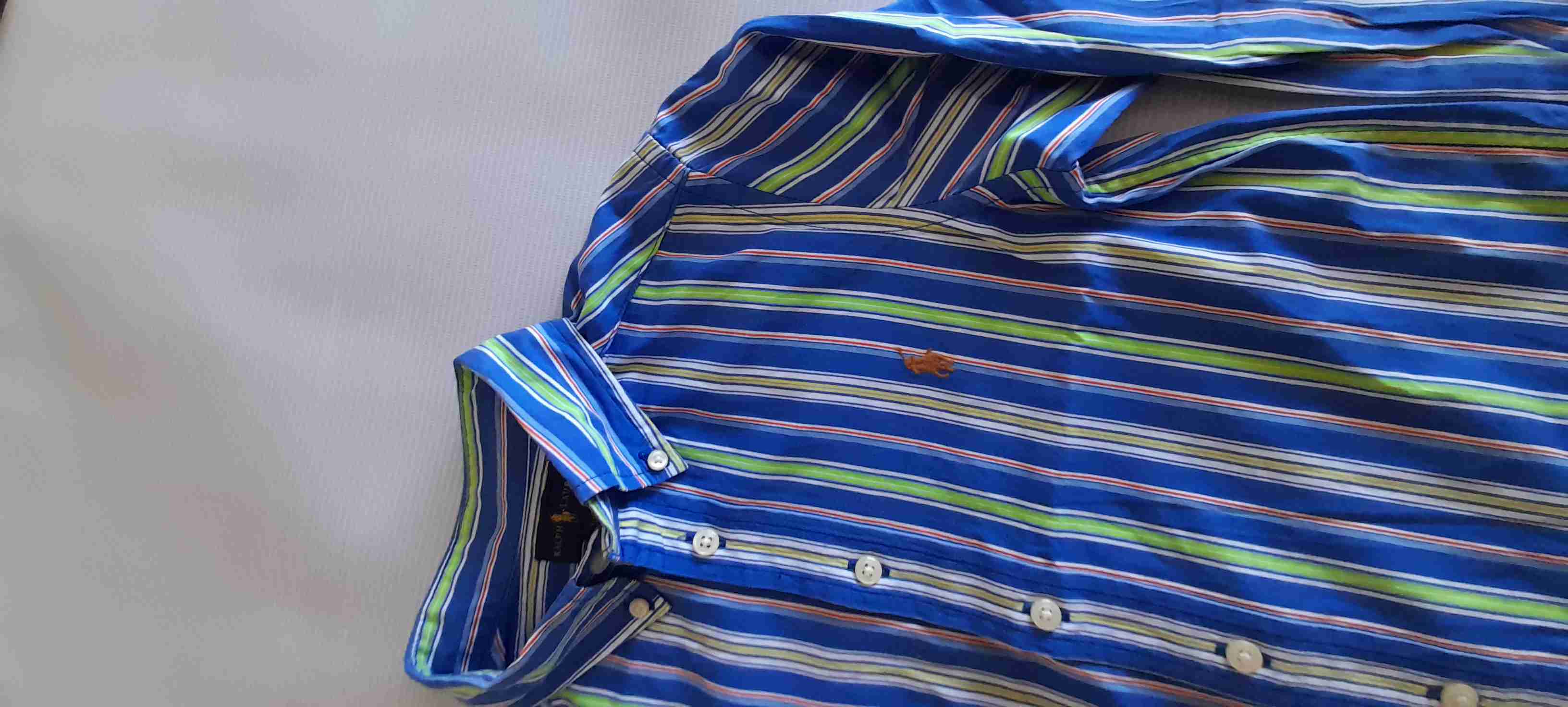 Camisa rayada azul y verde - miniatura 2