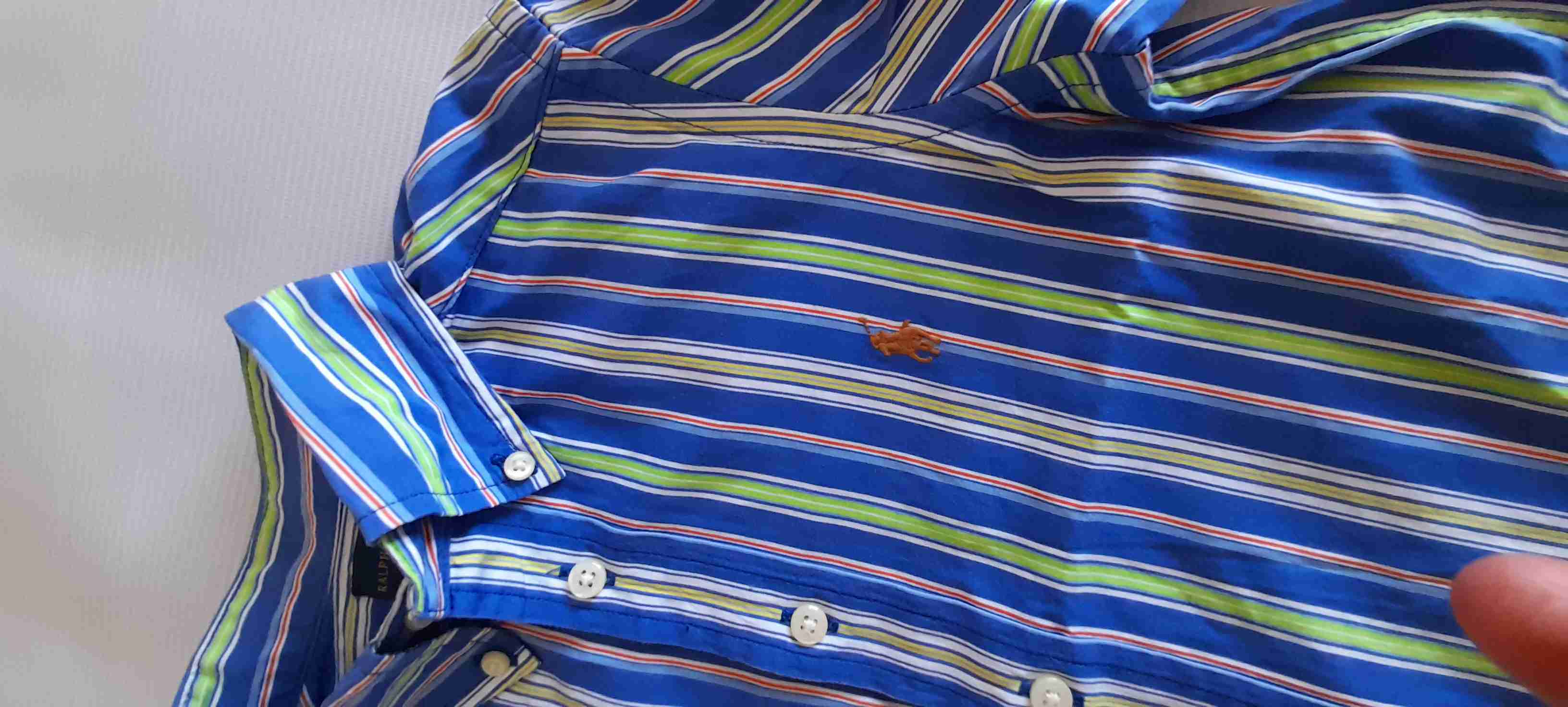 Camisa rayada azul y verde - miniatura 3