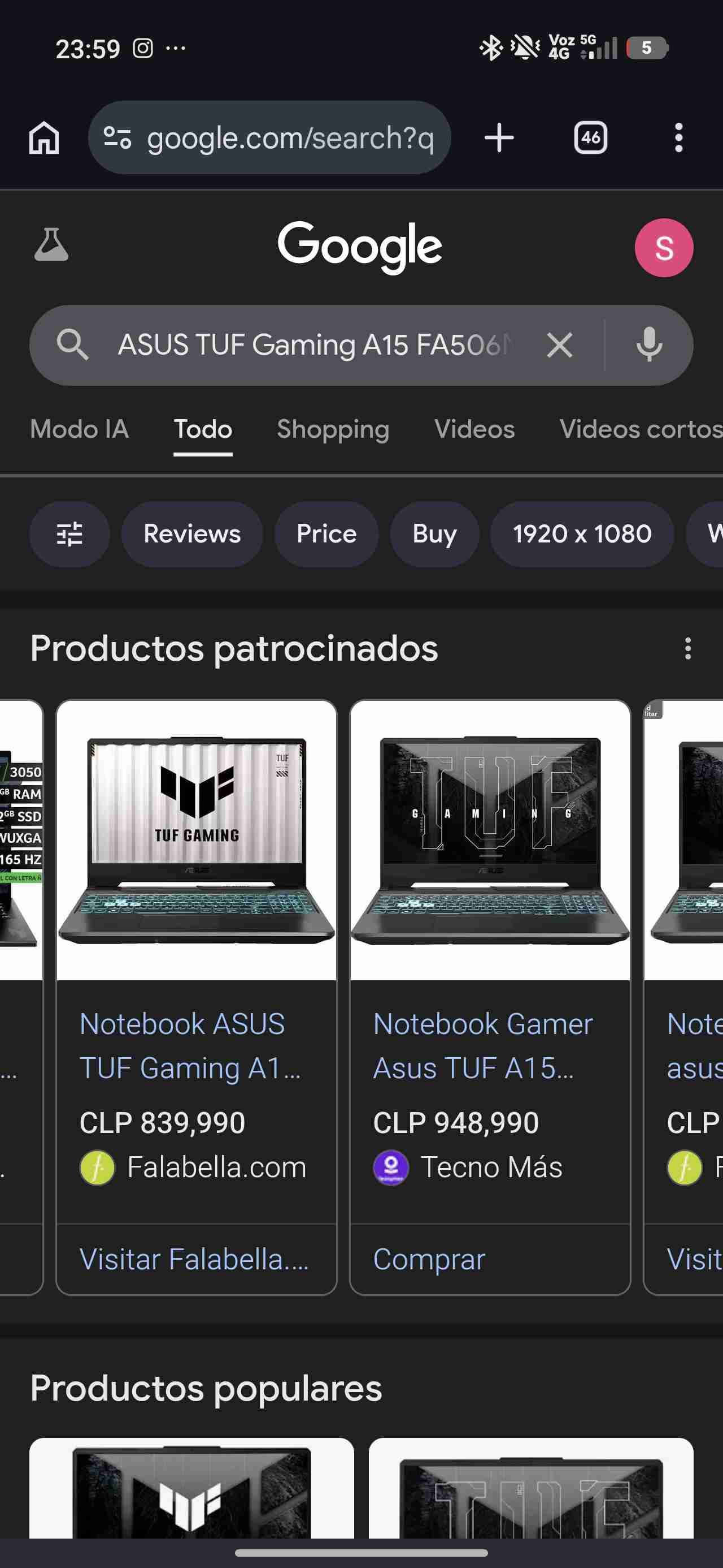 Laptop ASUS TUF Gaming A15 RTX2050 Ryzen7 - miniatura 4