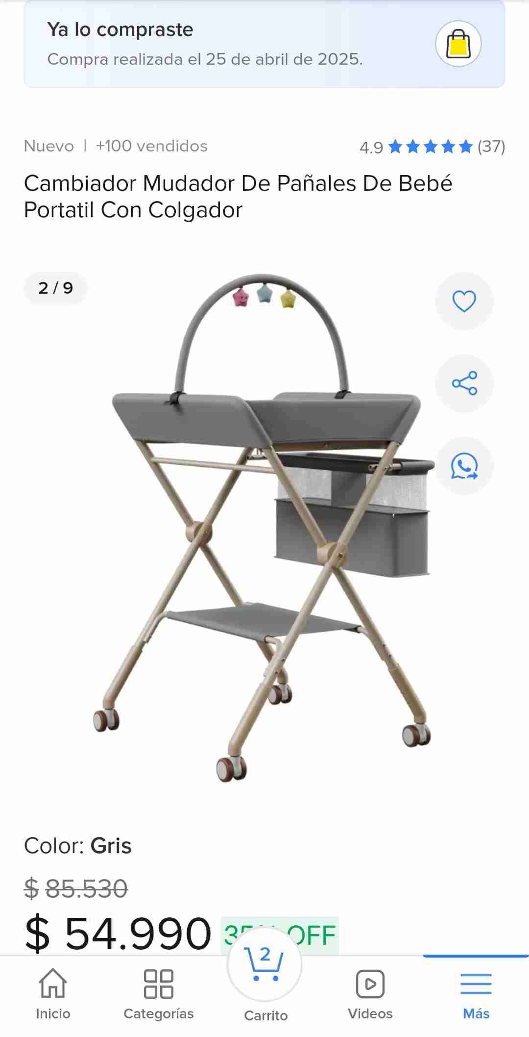 Cambiador mudador portátil para bebé - miniatura 1