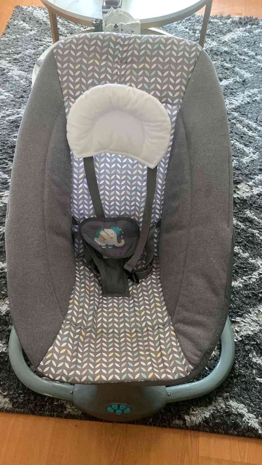 Silla mecedora para bebé gris - miniatura 2