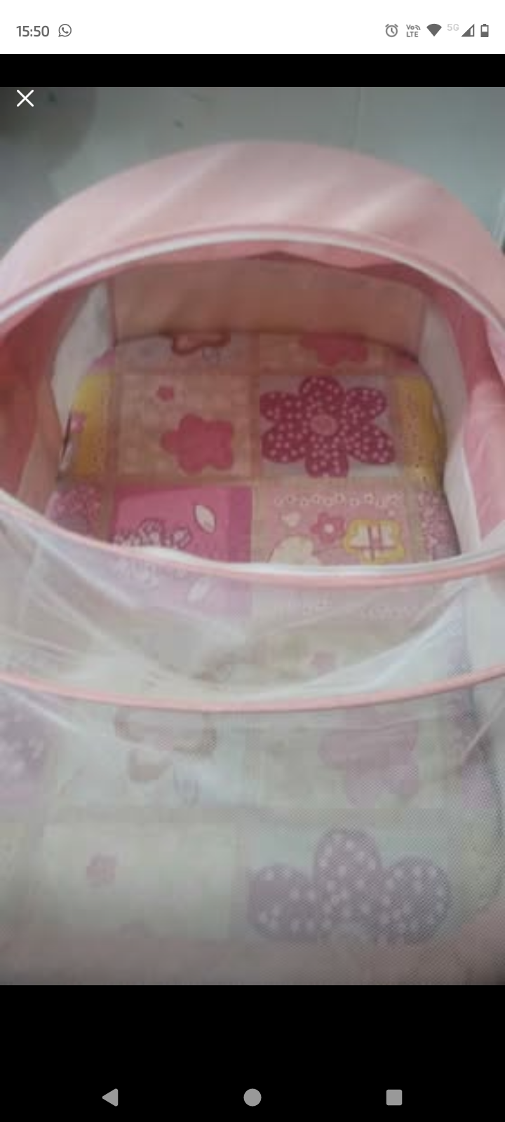 Cuna moisés rosa para bebé - miniatura 2