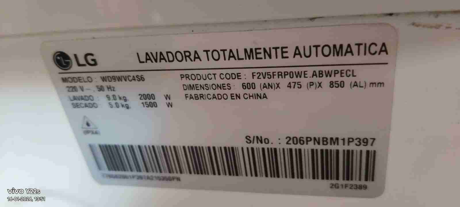 Lavadora-secadora LG 9/5 KG - miniatura 6