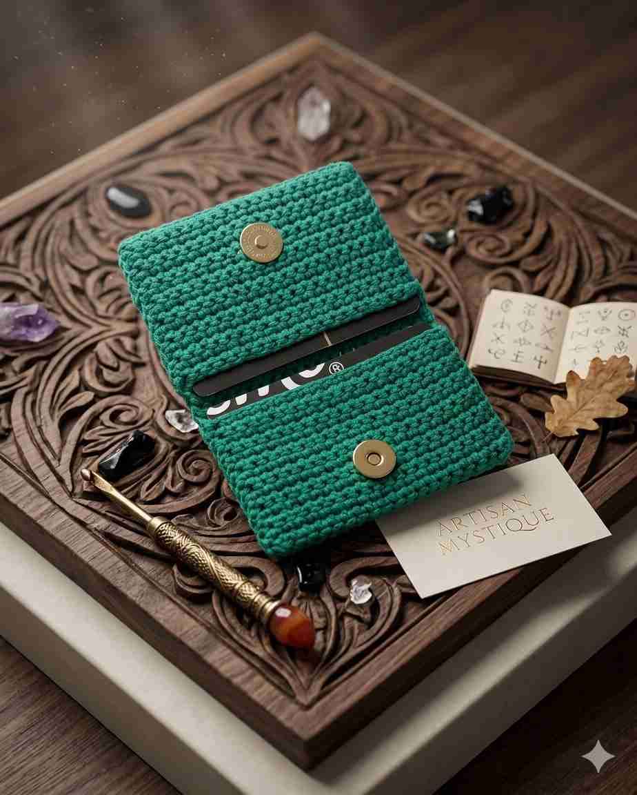 Tarjetero tejido a crochet - miniatura 2