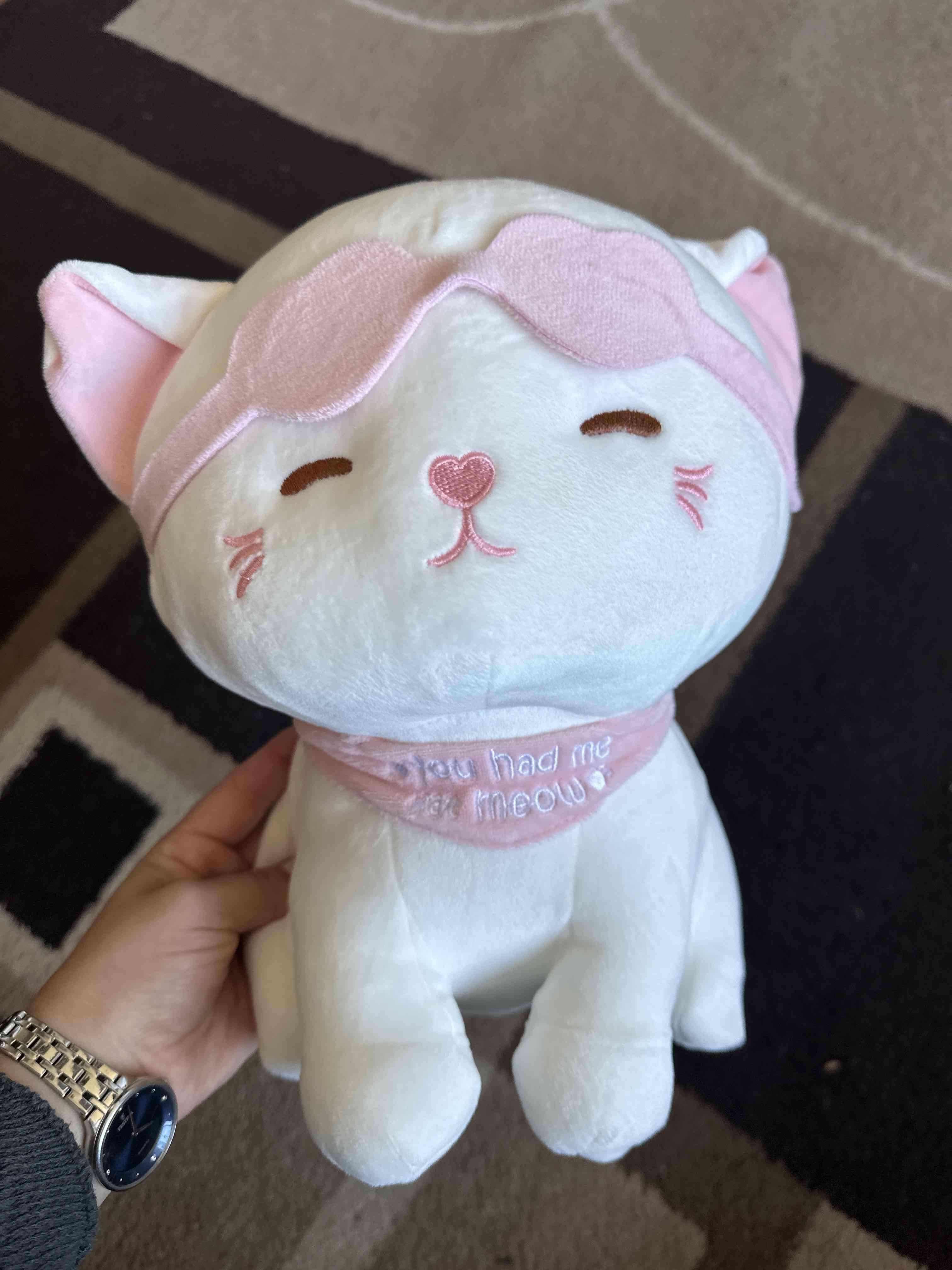 Peluche gato con antifaz rosa
