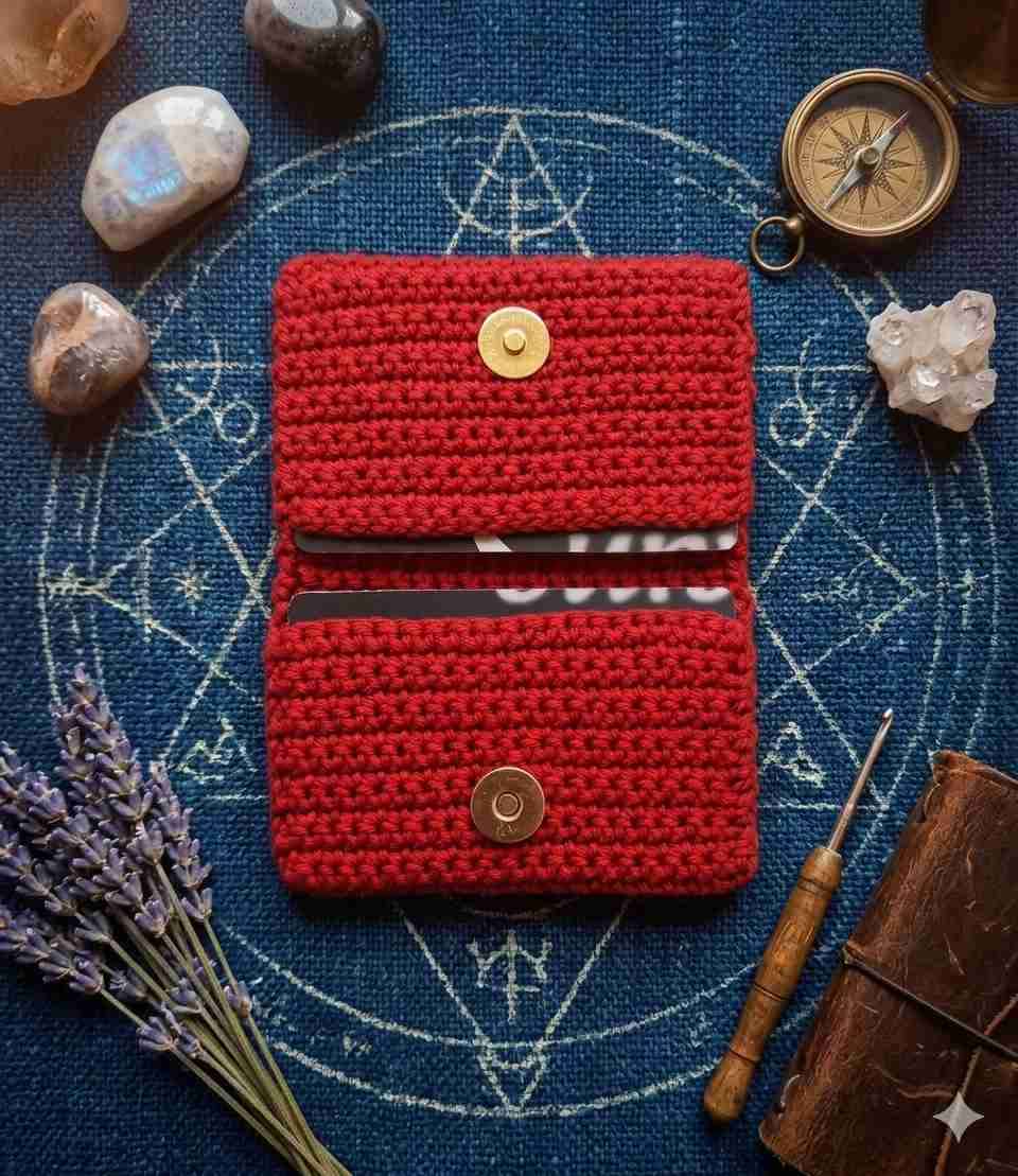 Tarjetero tejido a crochet - miniatura 2