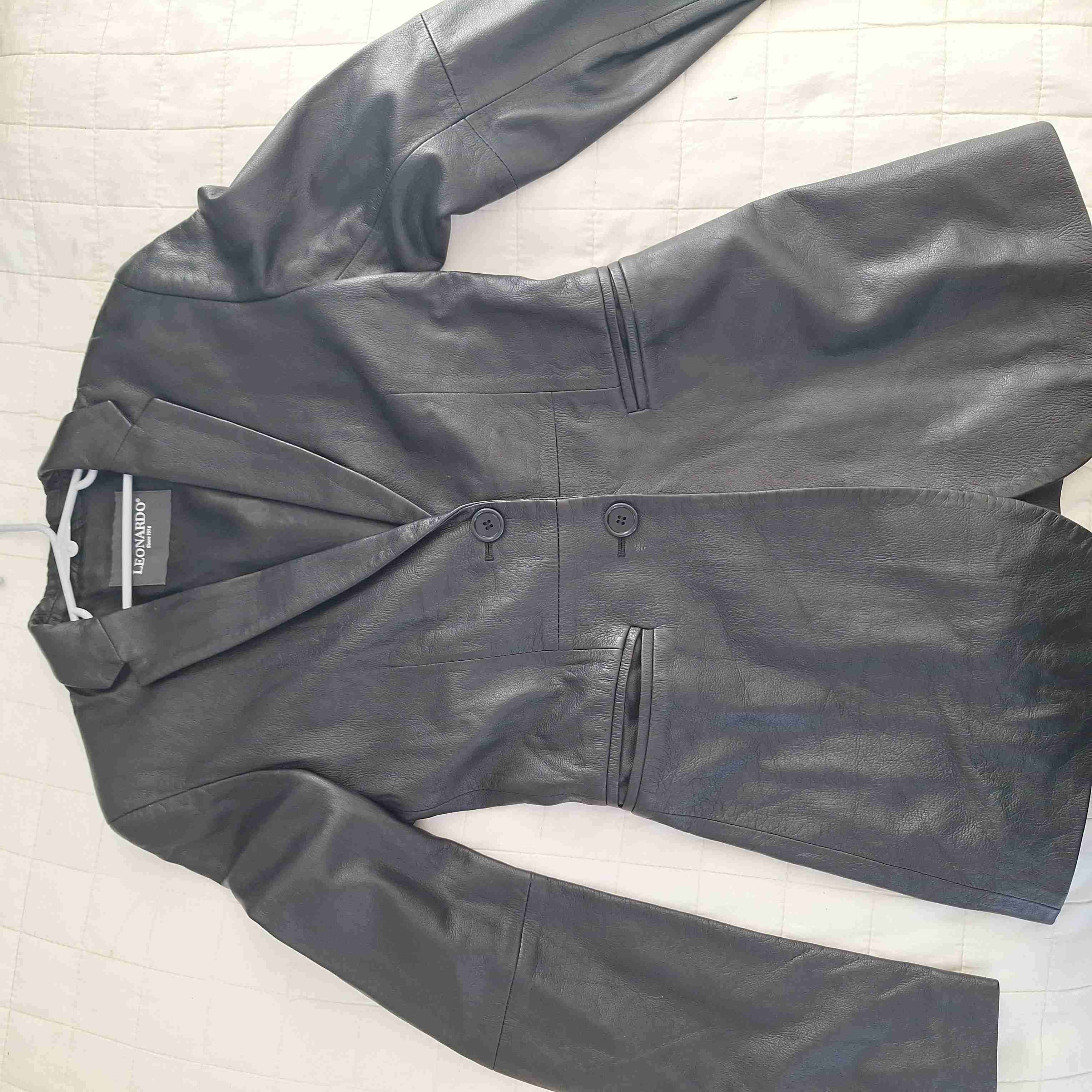 Blazer negro 100% cuero - miniatura 4