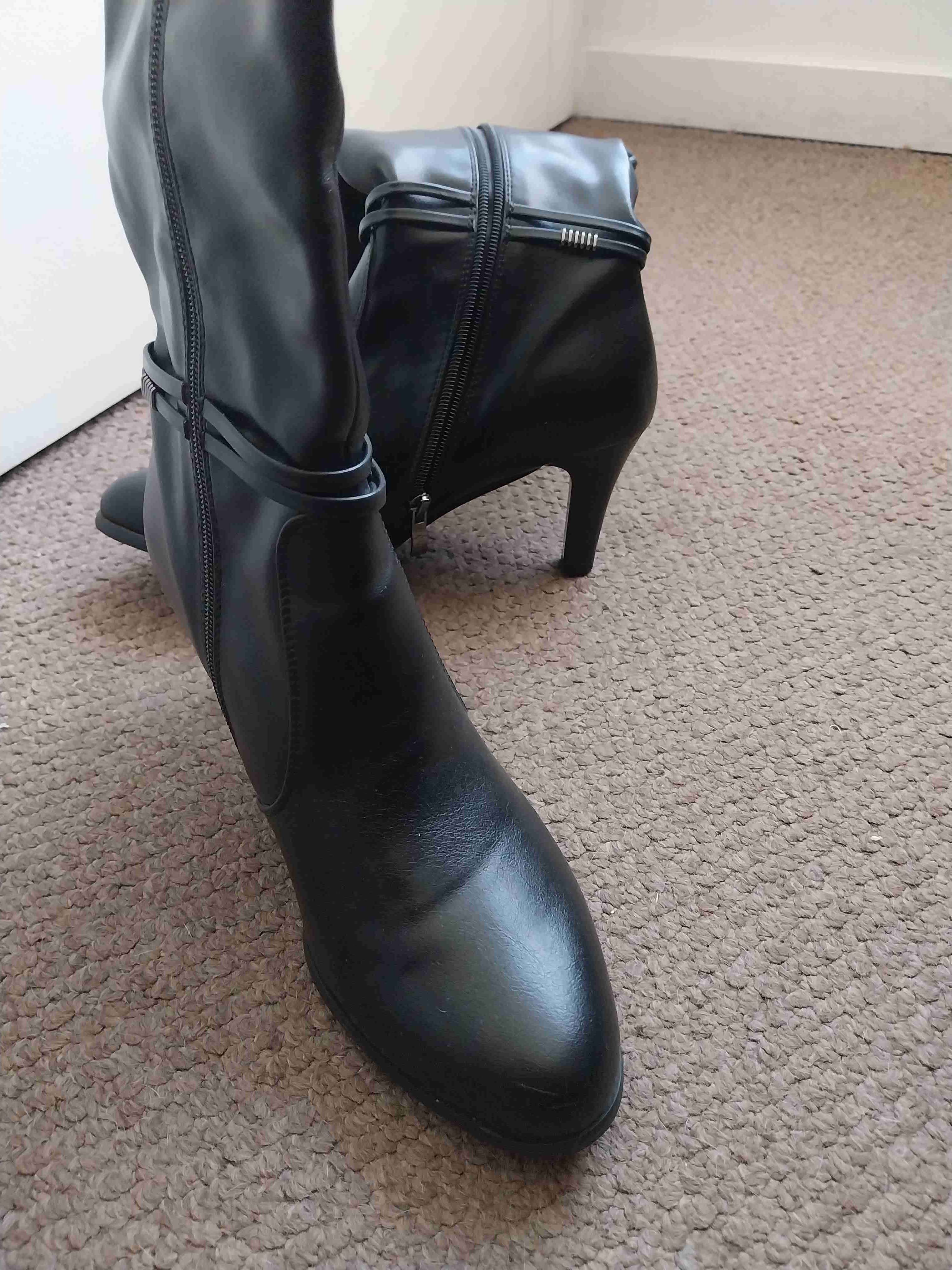 Botas negras de tacón alto Vía Uno - miniatura 5