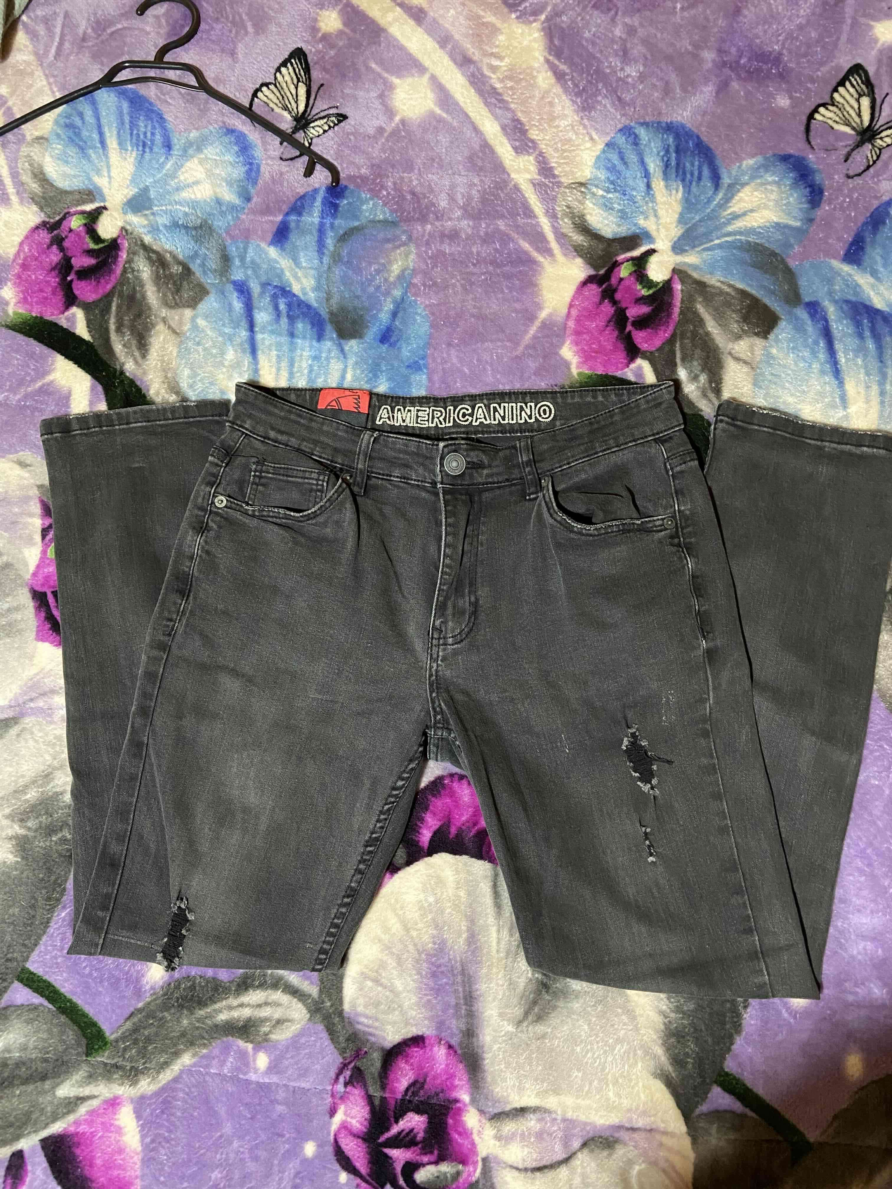 Jeans negros desgastados Americanino - miniatura 1