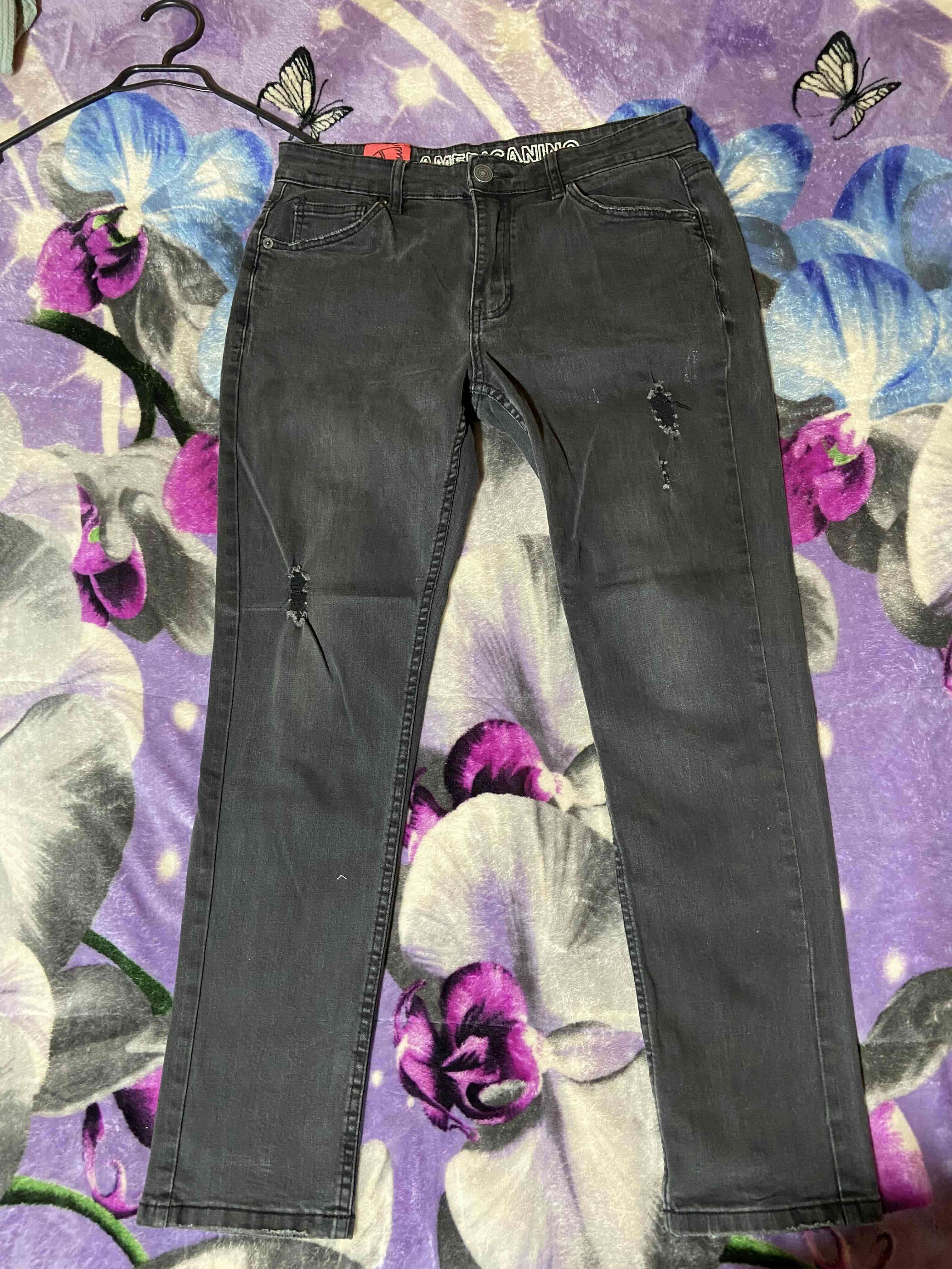 Jeans negros desgastados Americanino - miniatura 2