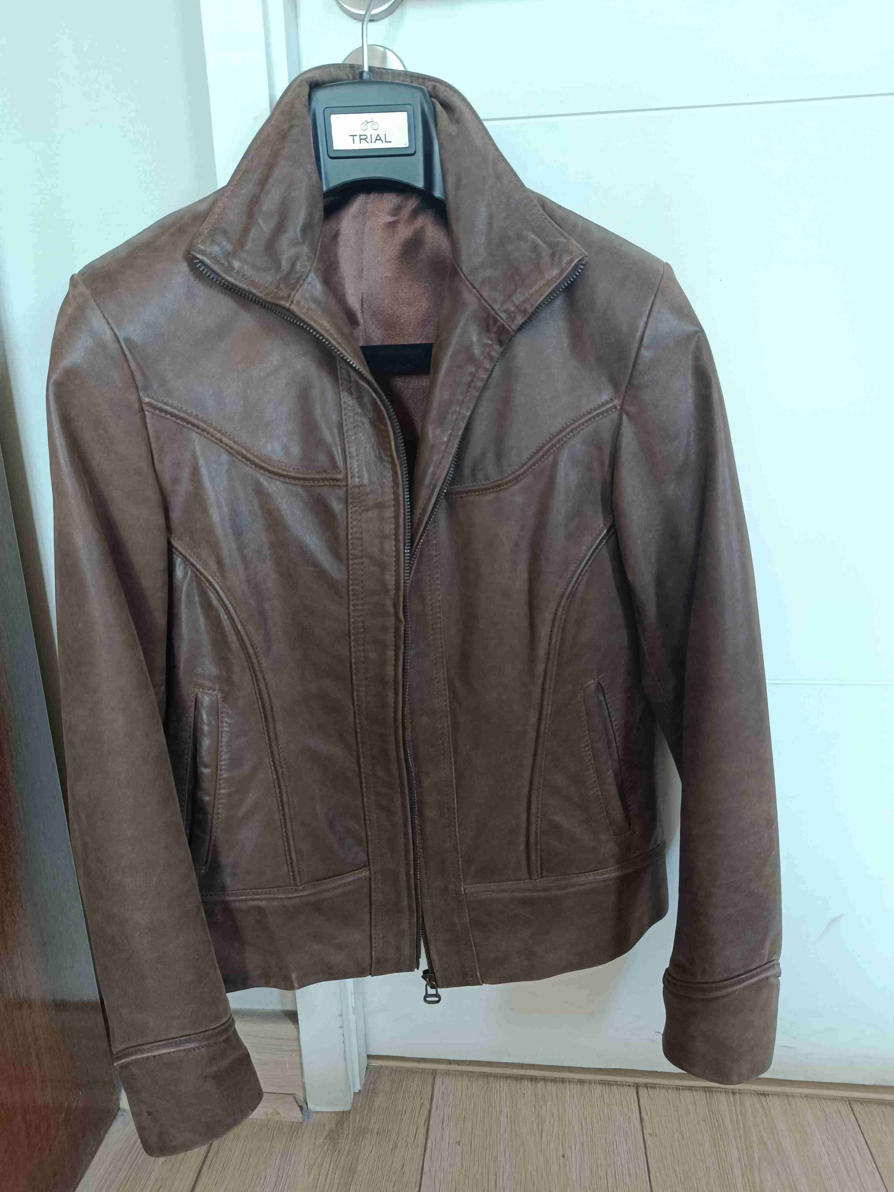 Chaqueta de cuero café M - miniatura 1