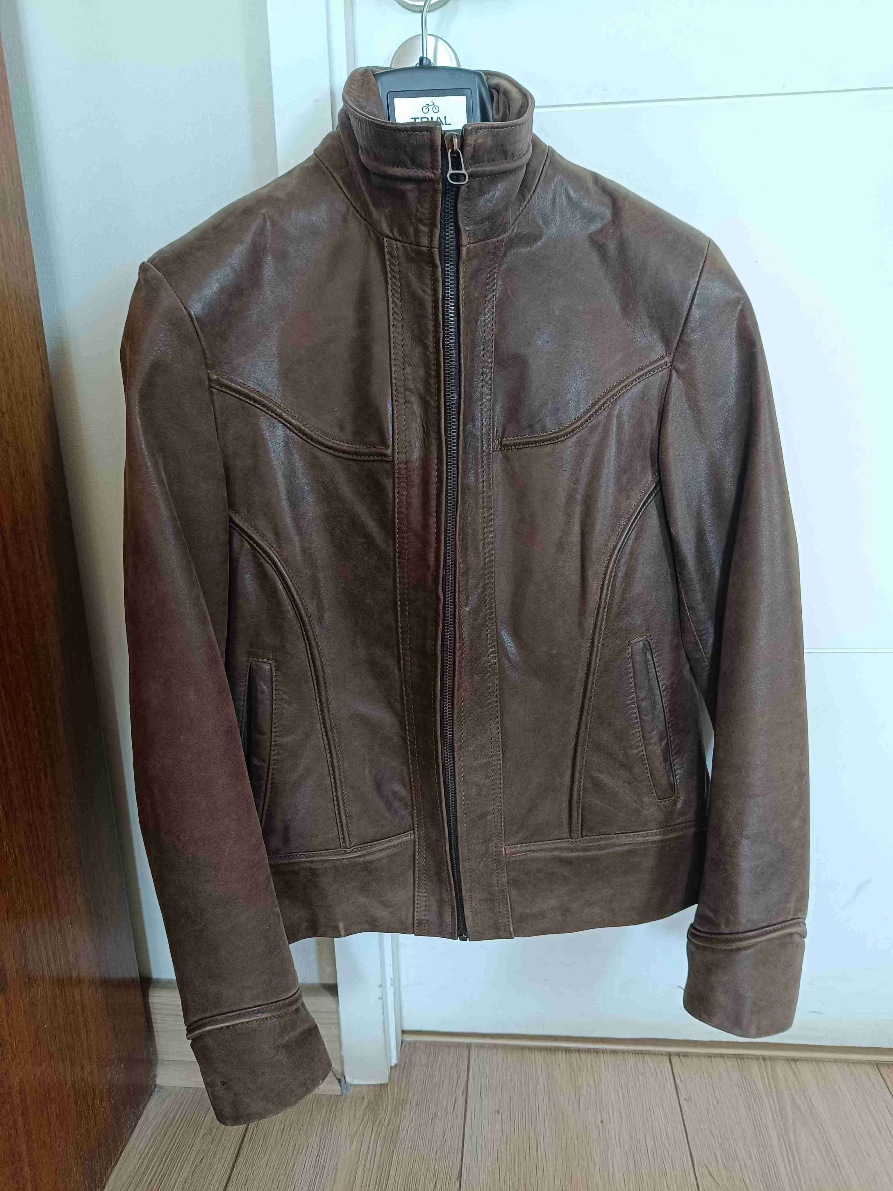 Chaqueta de cuero café M - miniatura 2