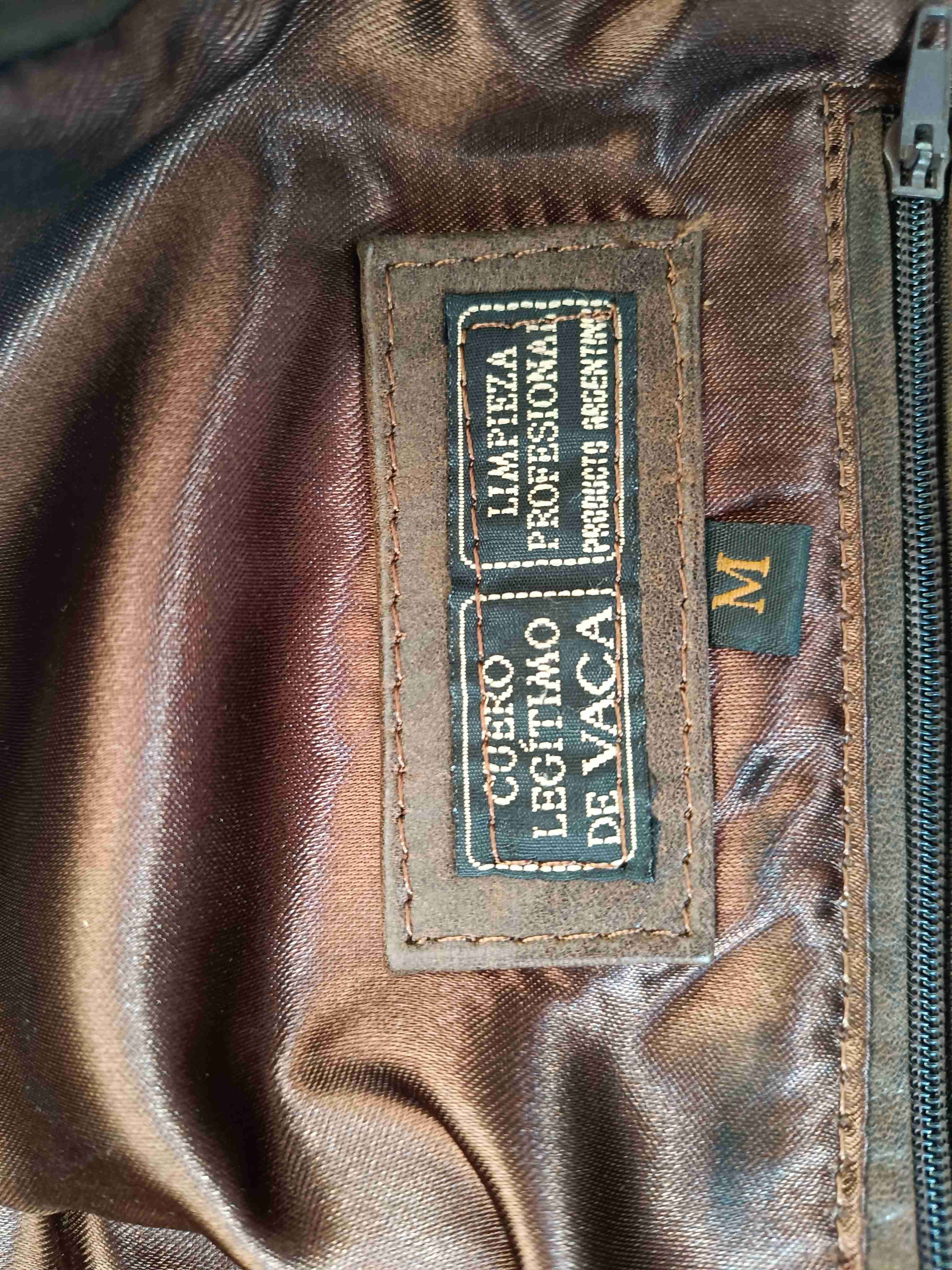 Chaqueta de cuero café M - miniatura 3