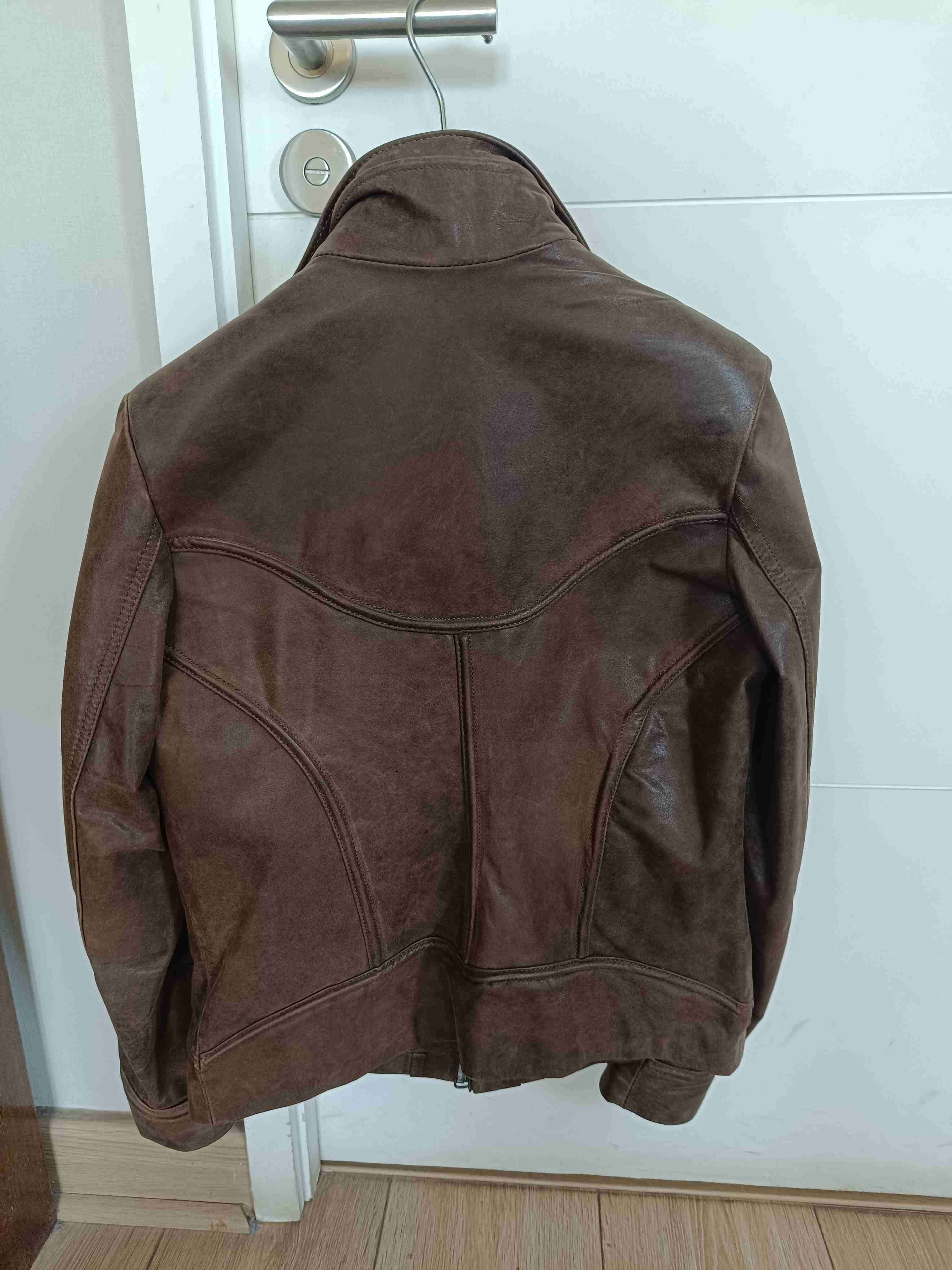 Chaqueta de cuero café M - miniatura 4