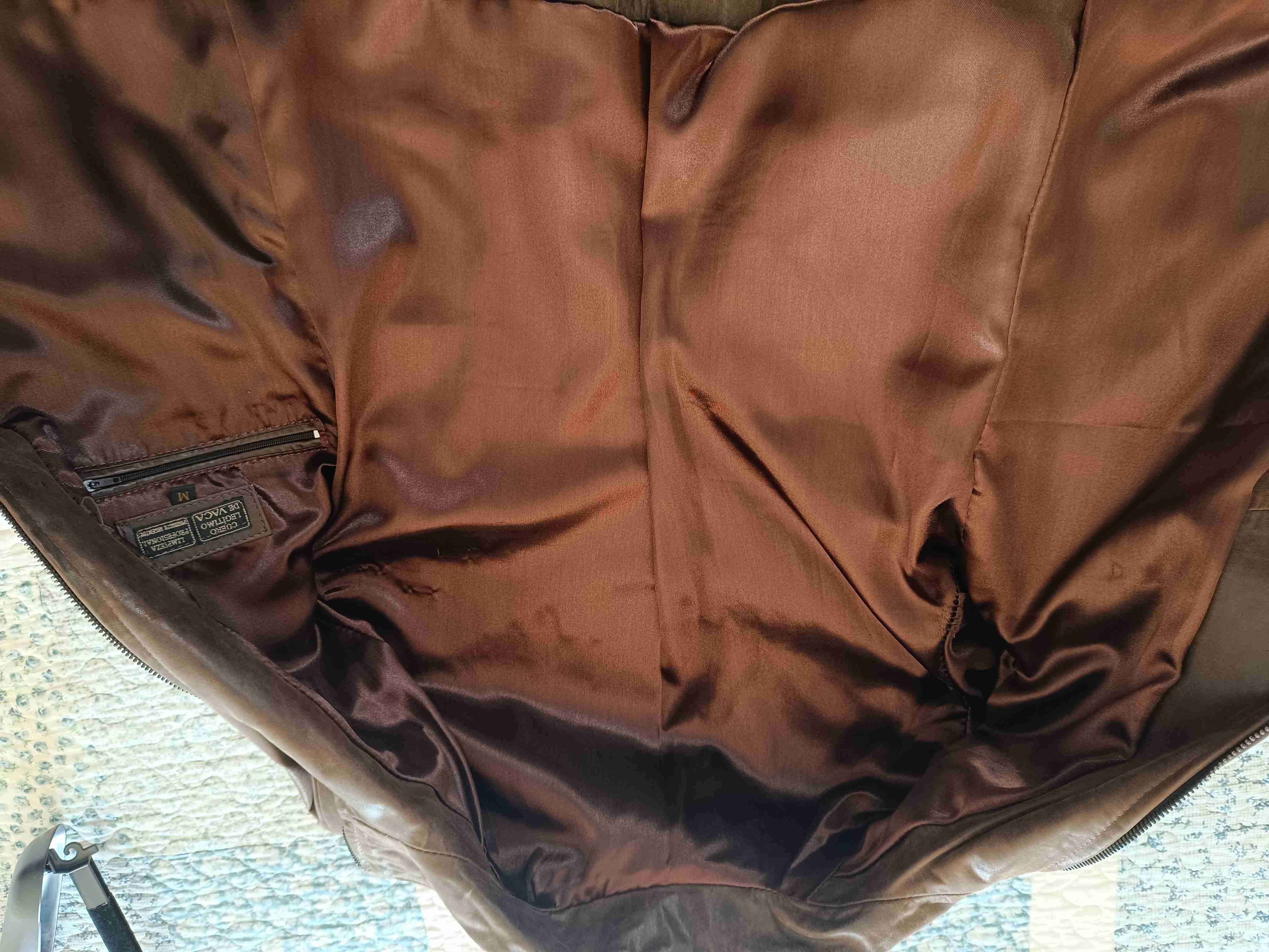 Chaqueta de cuero café M - miniatura 5